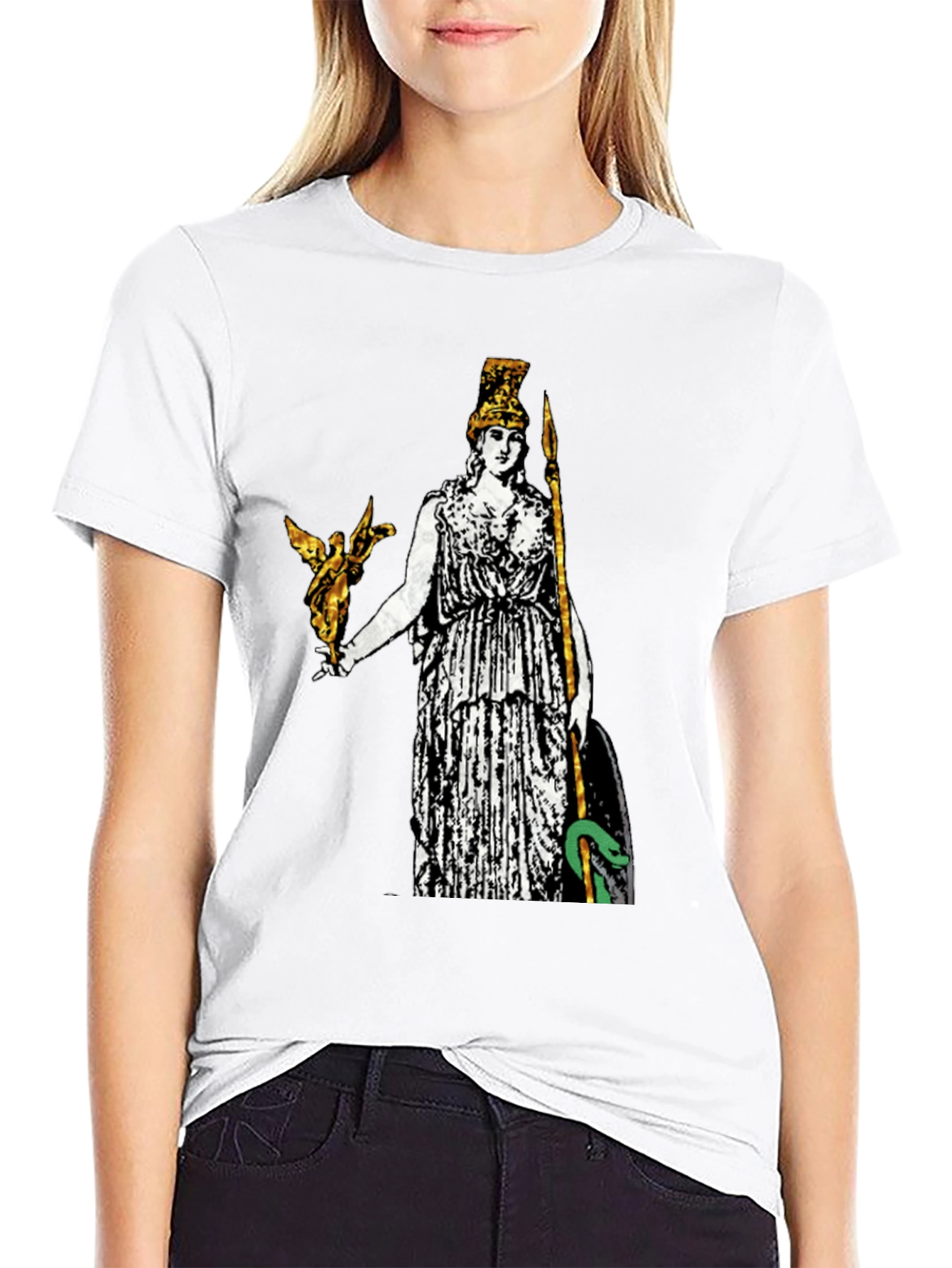 Athena Graphic Print Tee - Black