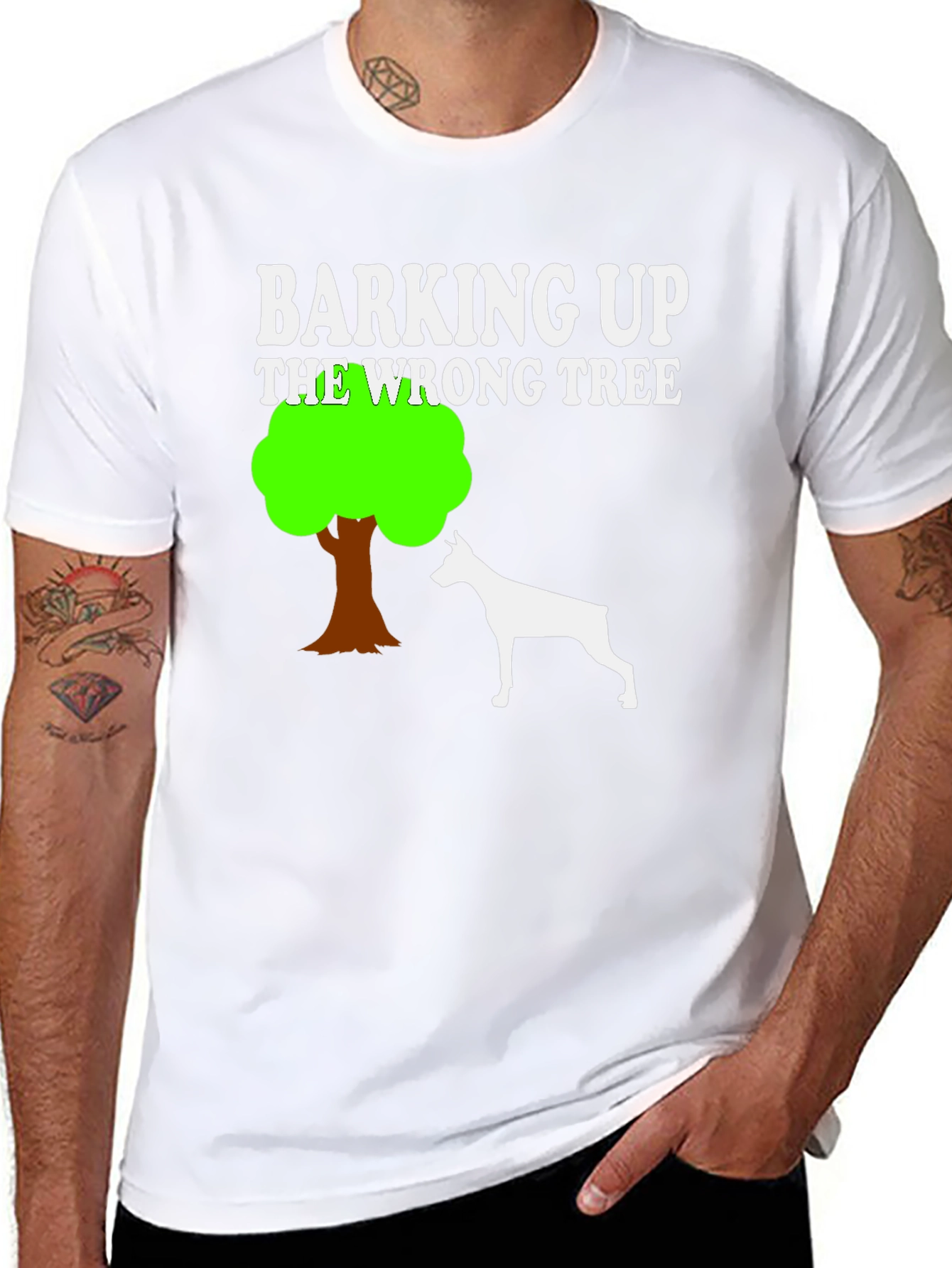 Barking Up The Wrong Tree Dog Graphic T-Shirt