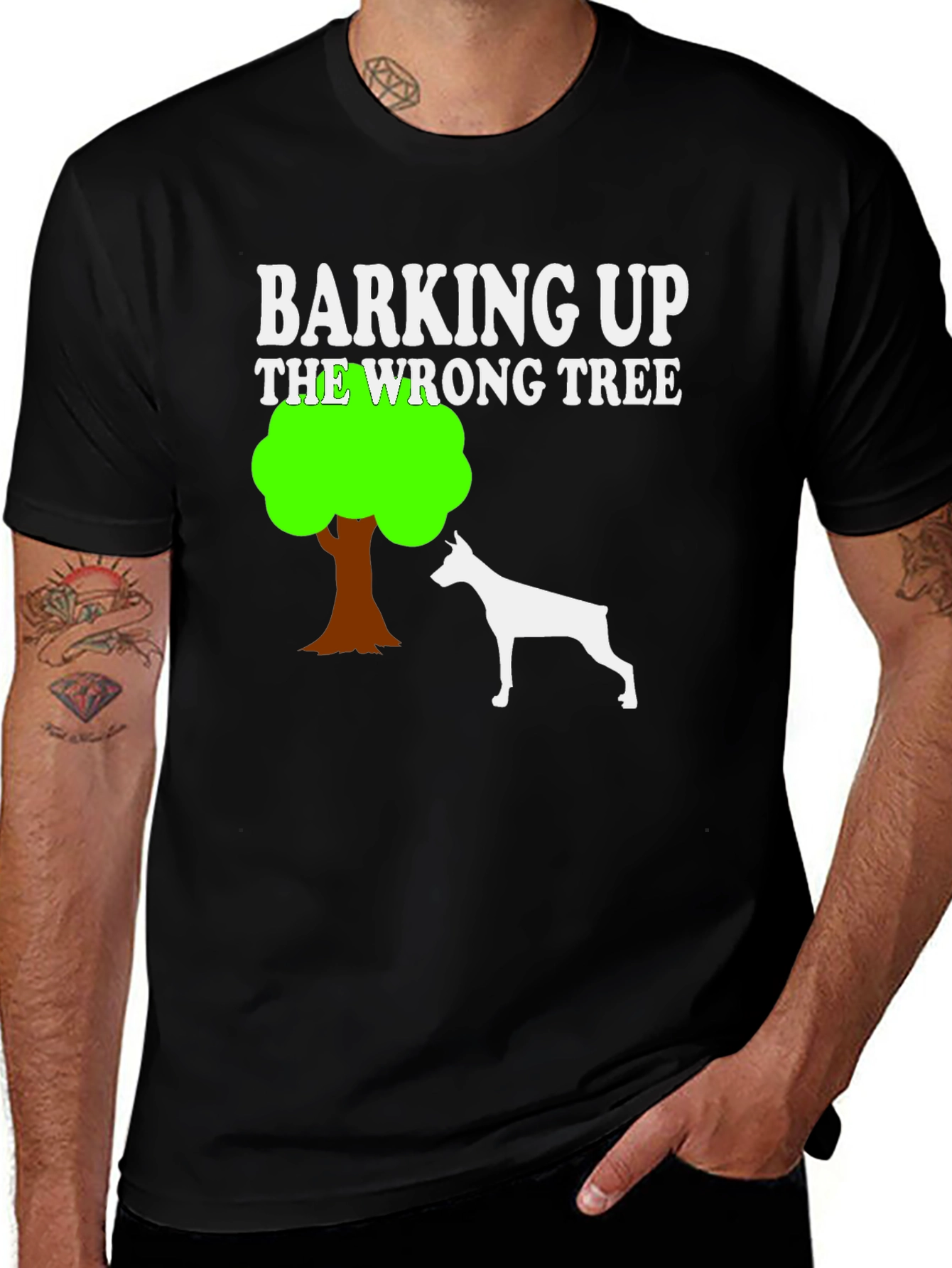 Barking Up The Wrong Tree Dog Graphic T-Shirt
