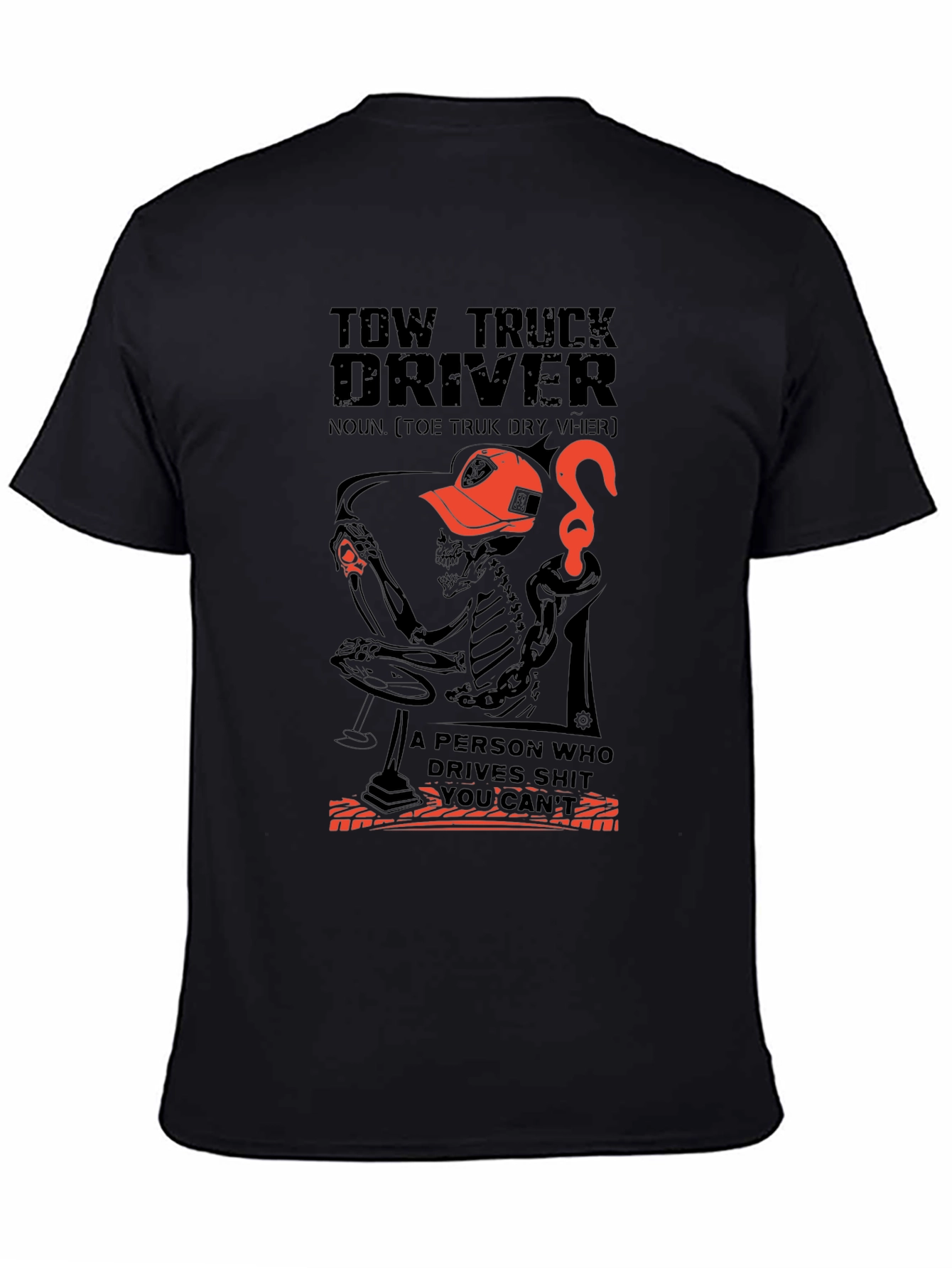 Tow Truck Driver Skeleton Graphic Tee