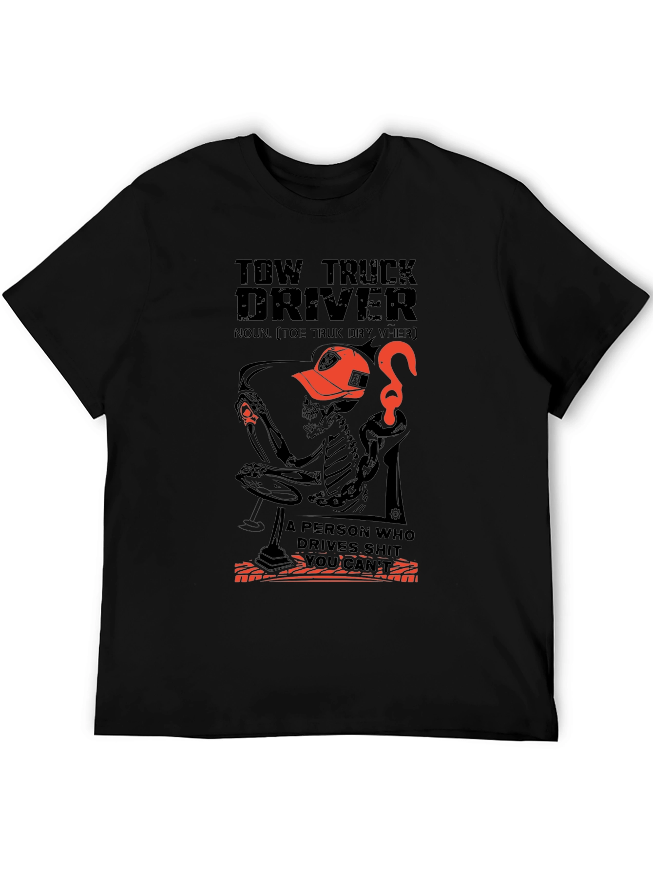 Tow Truck Driver Skeleton Graphic Tee
