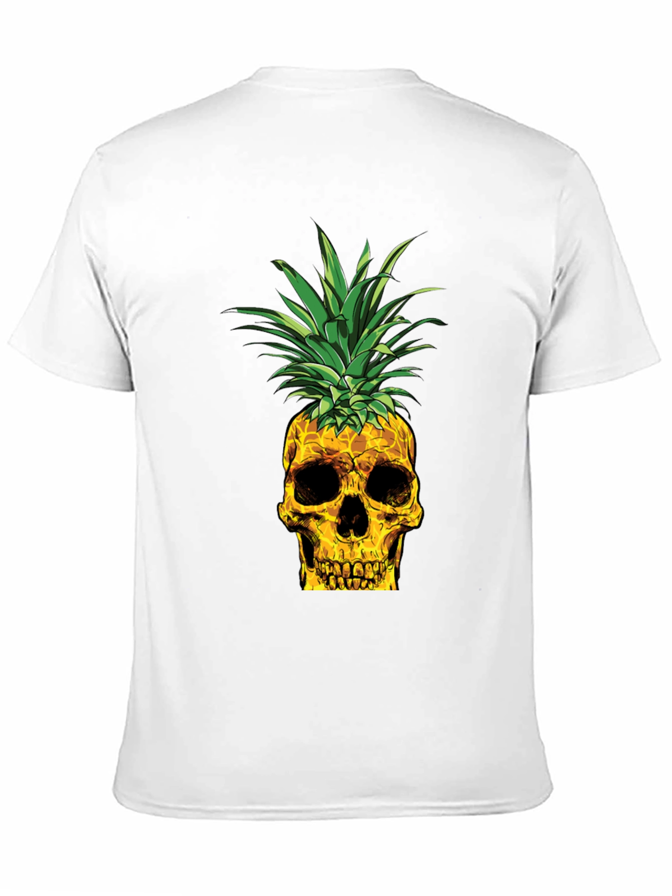 Skull Pineapple Graphic Tee - Black Cotton T-Shirt