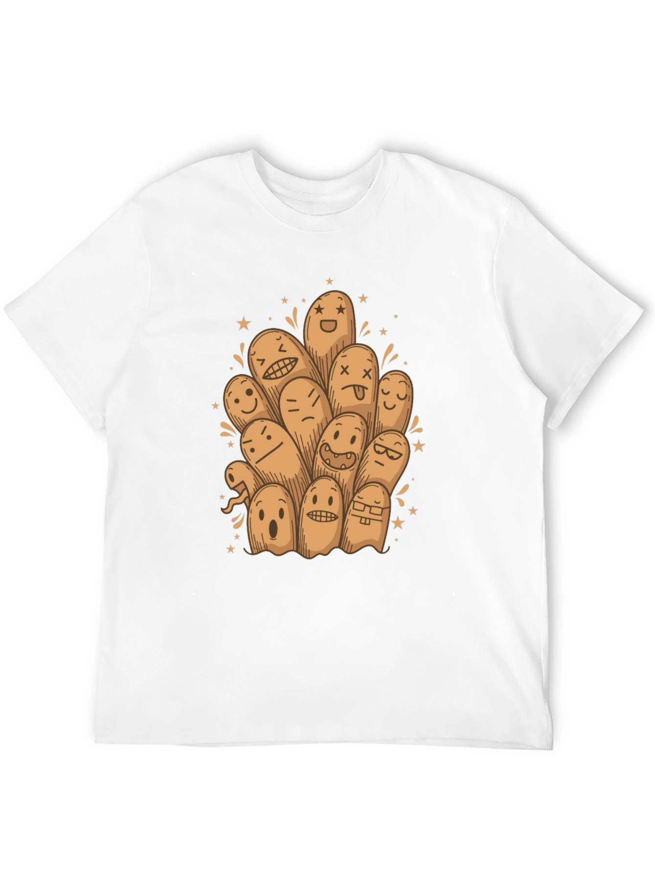 Funny Ghost Doodle Black T-Shirt
