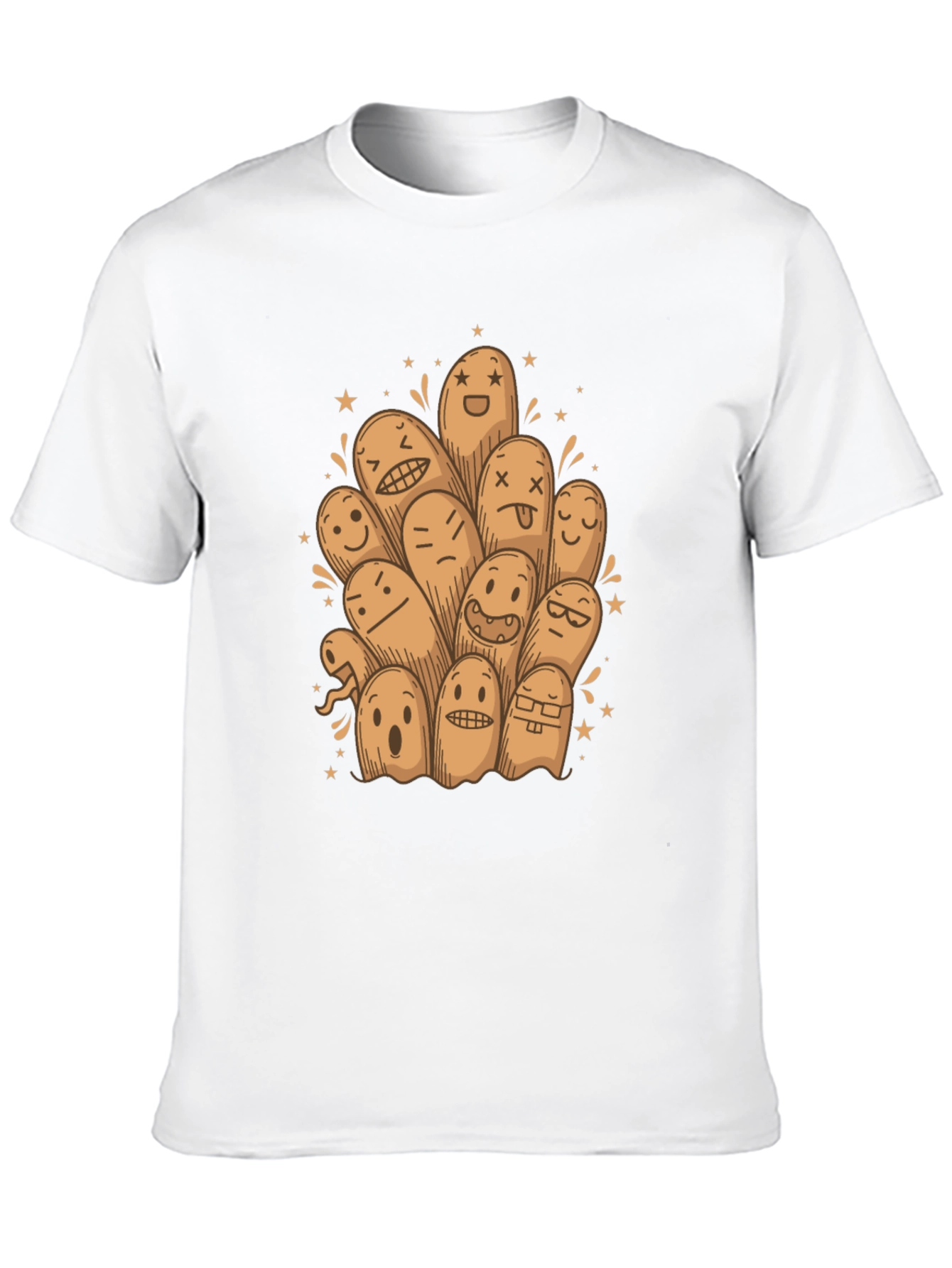 Funny Ghost Doodle Black T-Shirt
