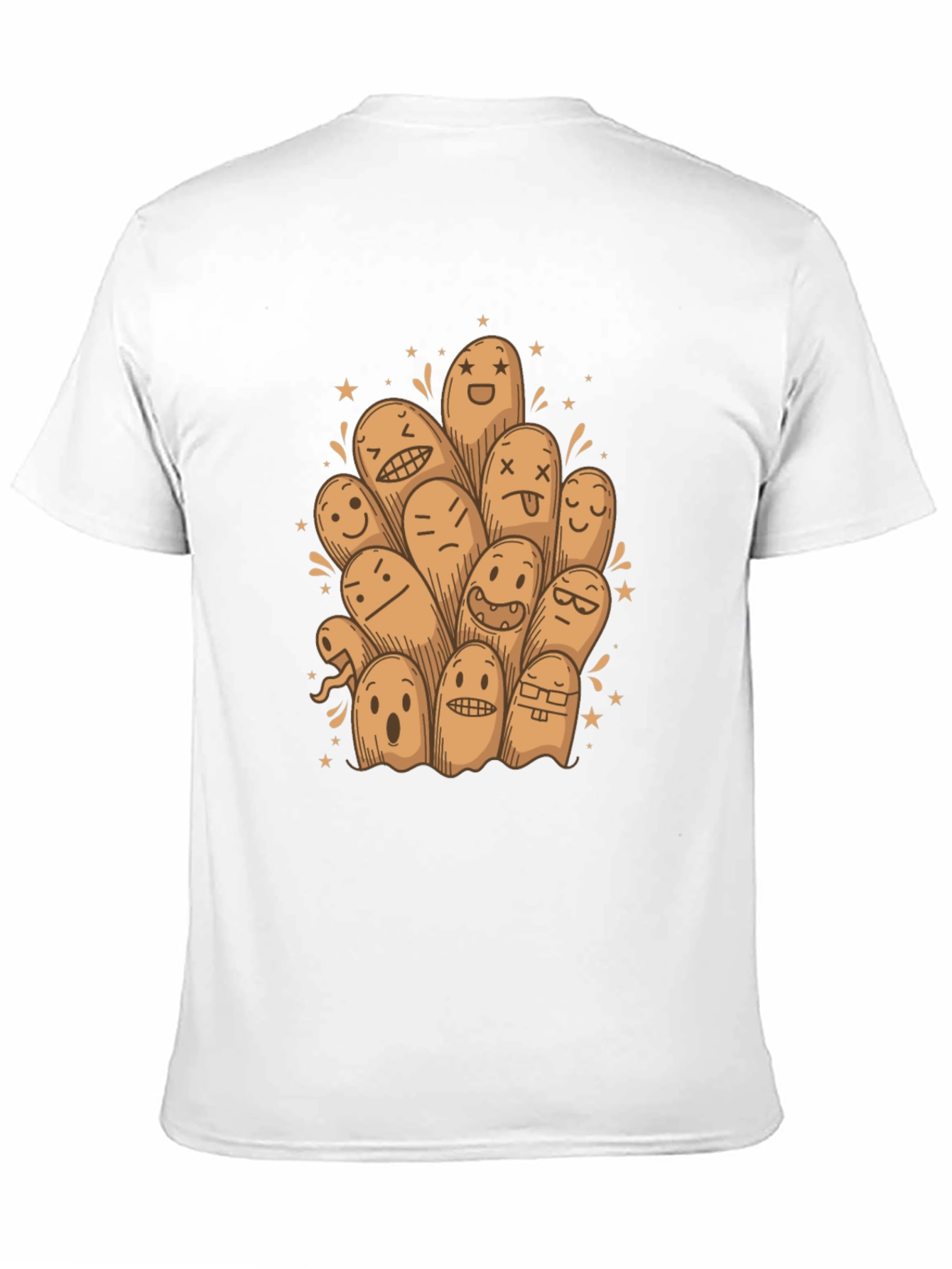 Funny Ghost Doodle Black T-Shirt
