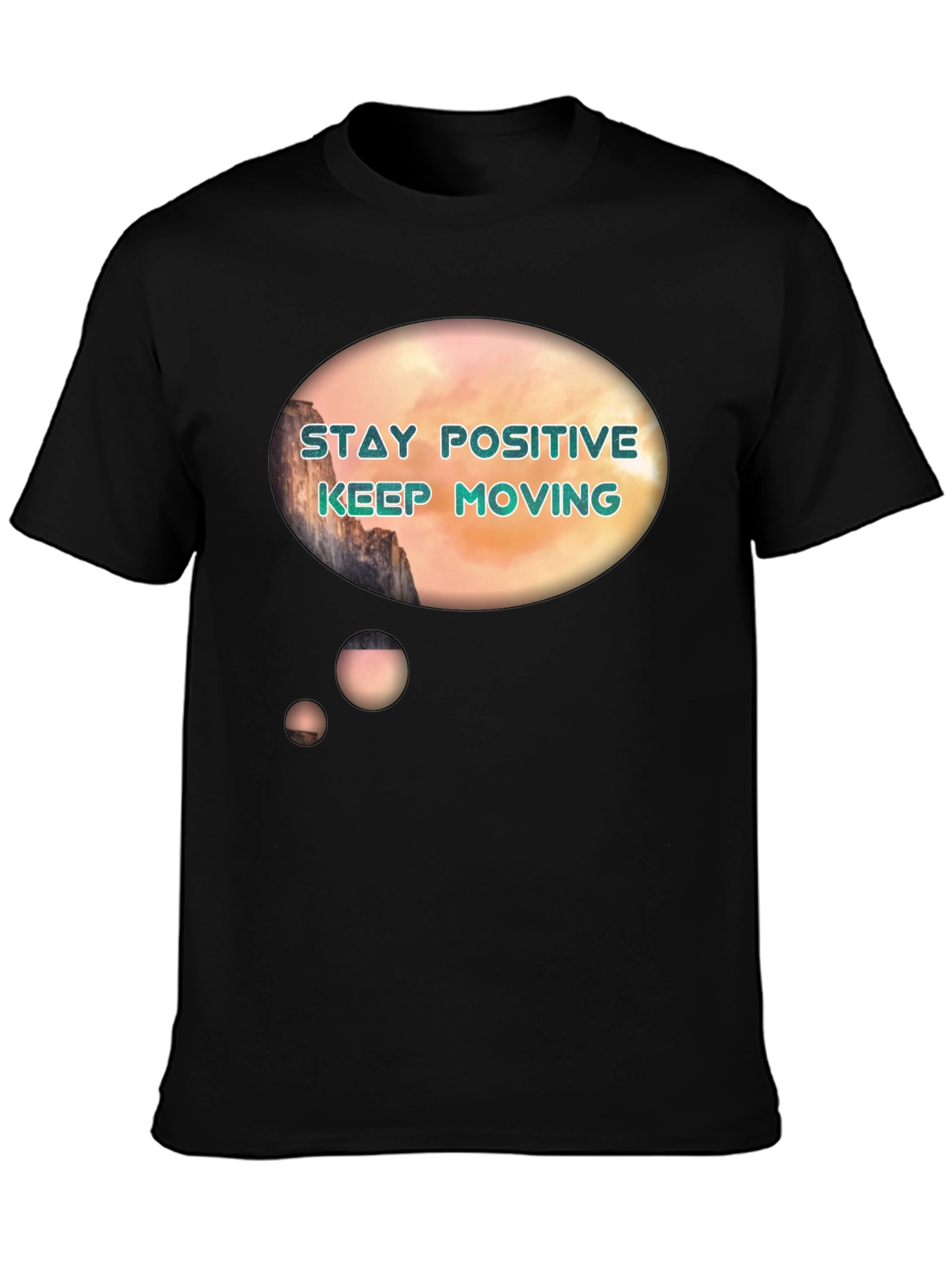 Positive Vibes Graphic Tee - Stay Positive Keep Moving