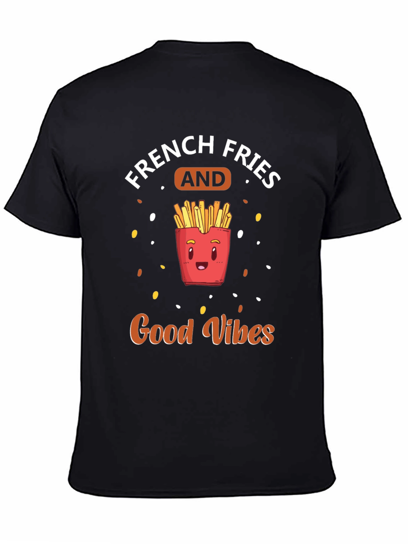 French Fries & Good Vibes Black T-Shirt