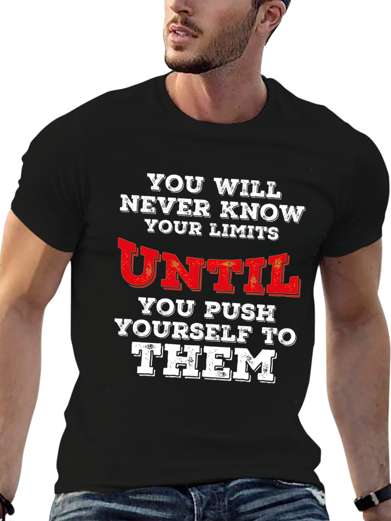 Motivational Limits Graphic Tee - Black