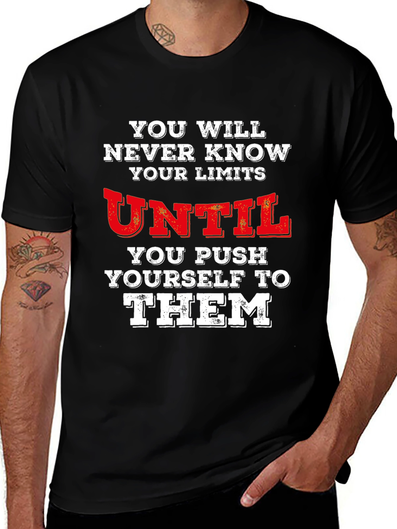 Motivational Limits Graphic Tee - Black