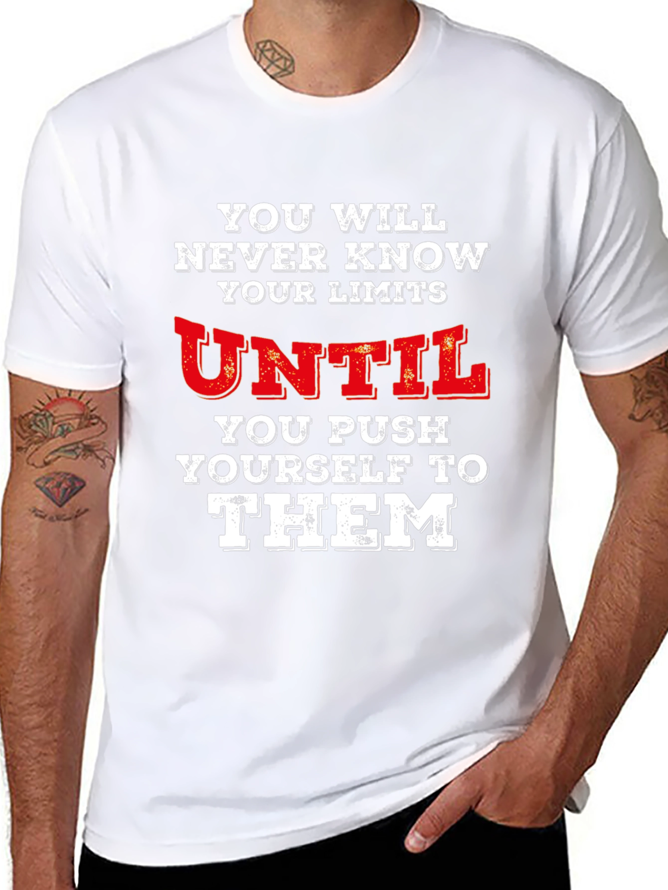 Motivational Limits Graphic Tee - Black