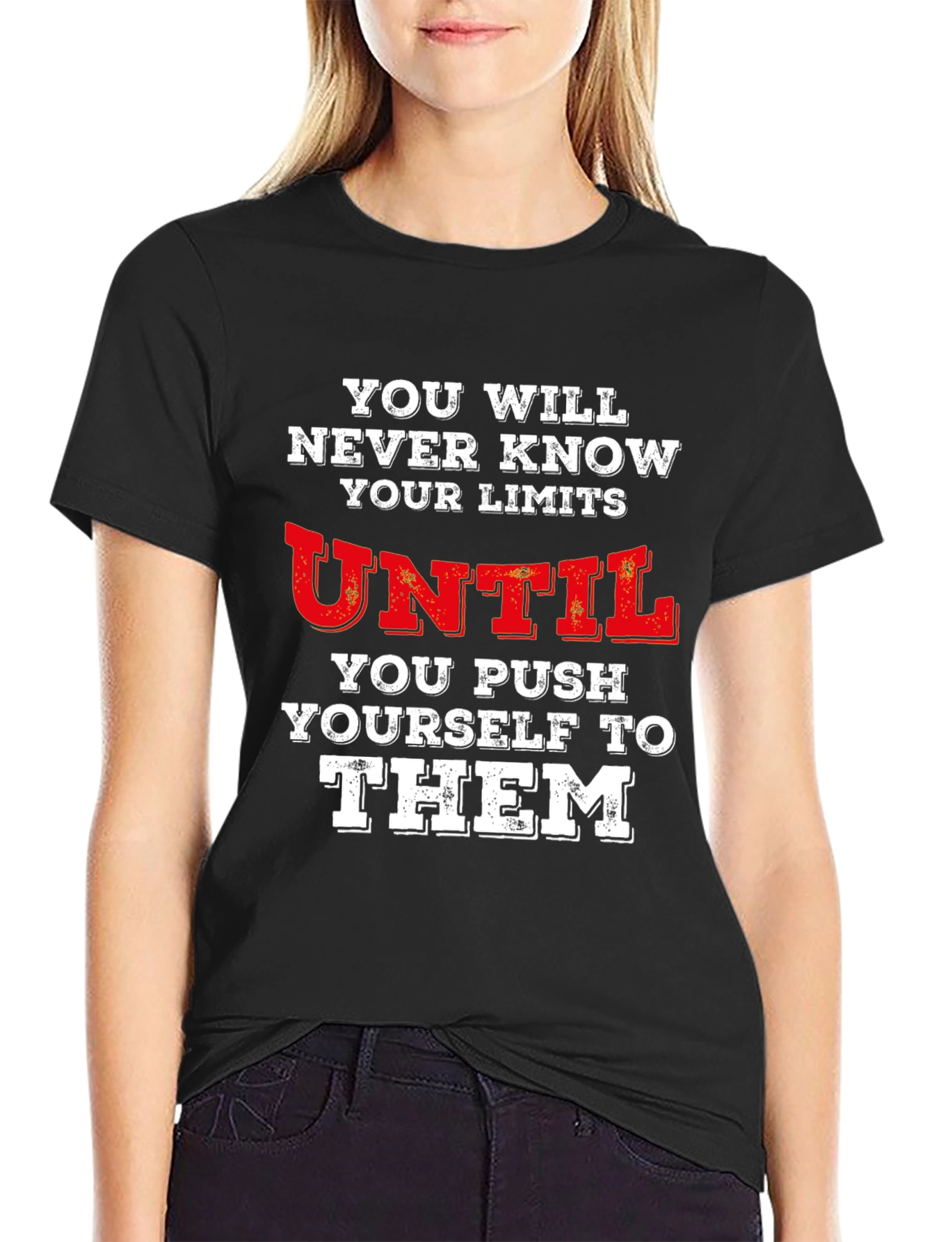 Motivational Limits Graphic Tee - Black