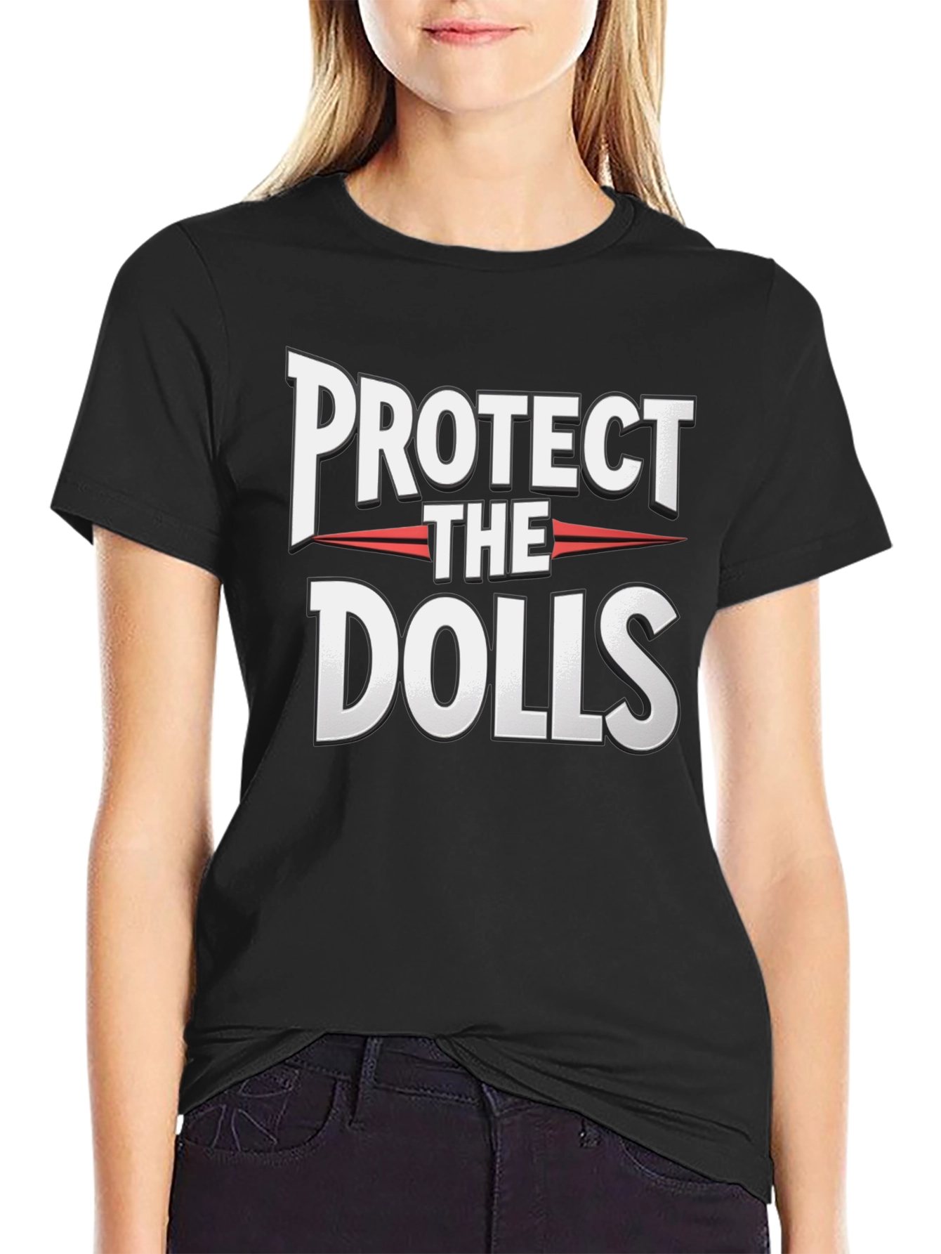 Protect The Dolls Graphic Tee - Black