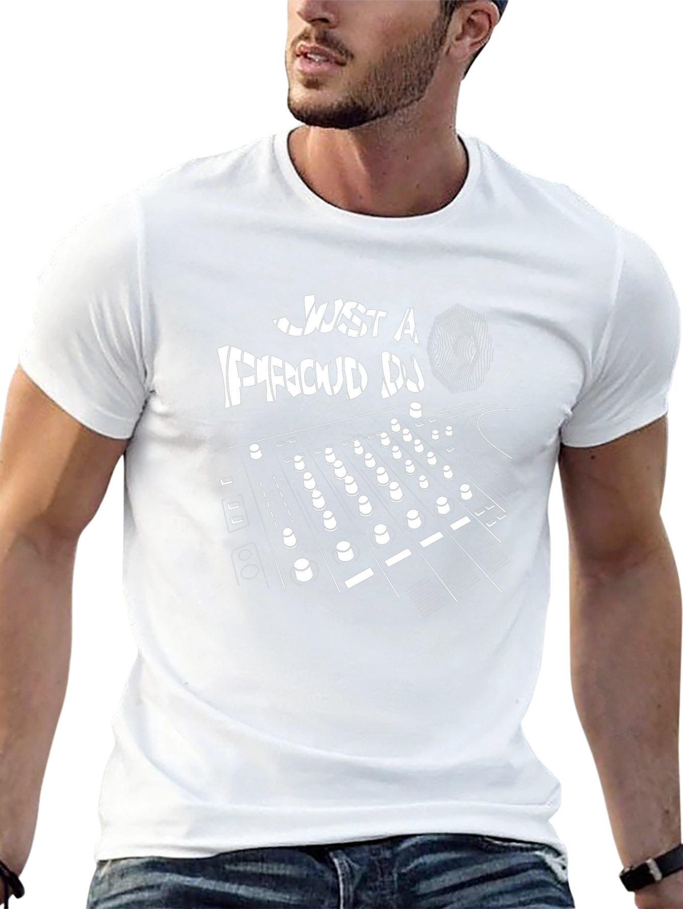 Just a Proud DJ Black Graphic T-Shirt