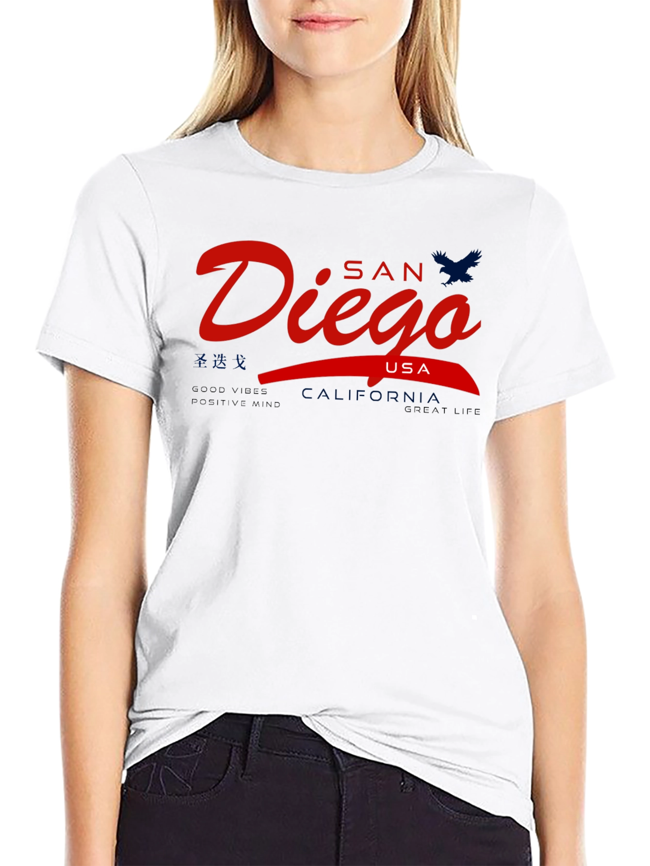 San Diego USA Graphic Tee - Mens Black T-Shirt
