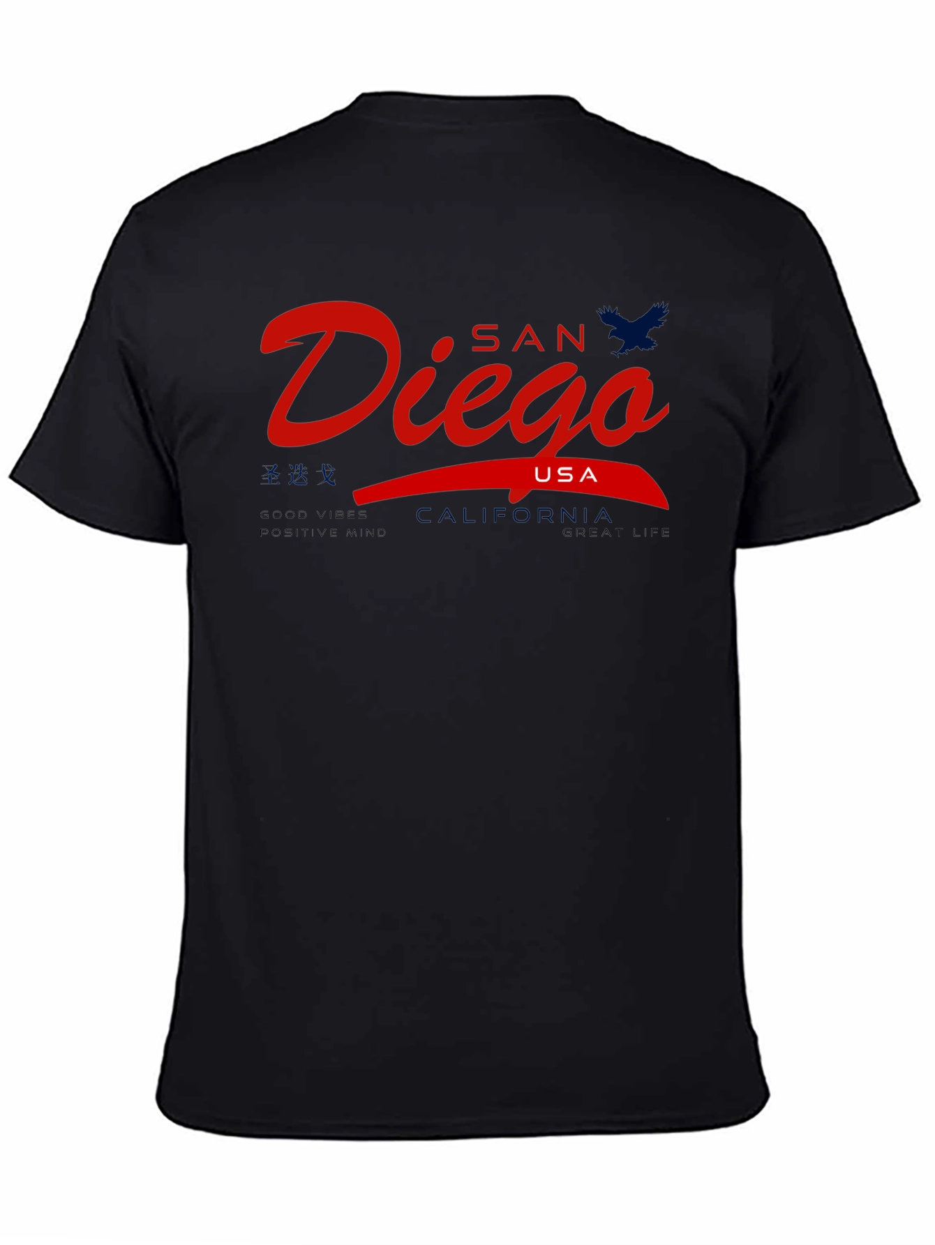 San Diego USA Graphic Tee - Mens Black T-Shirt