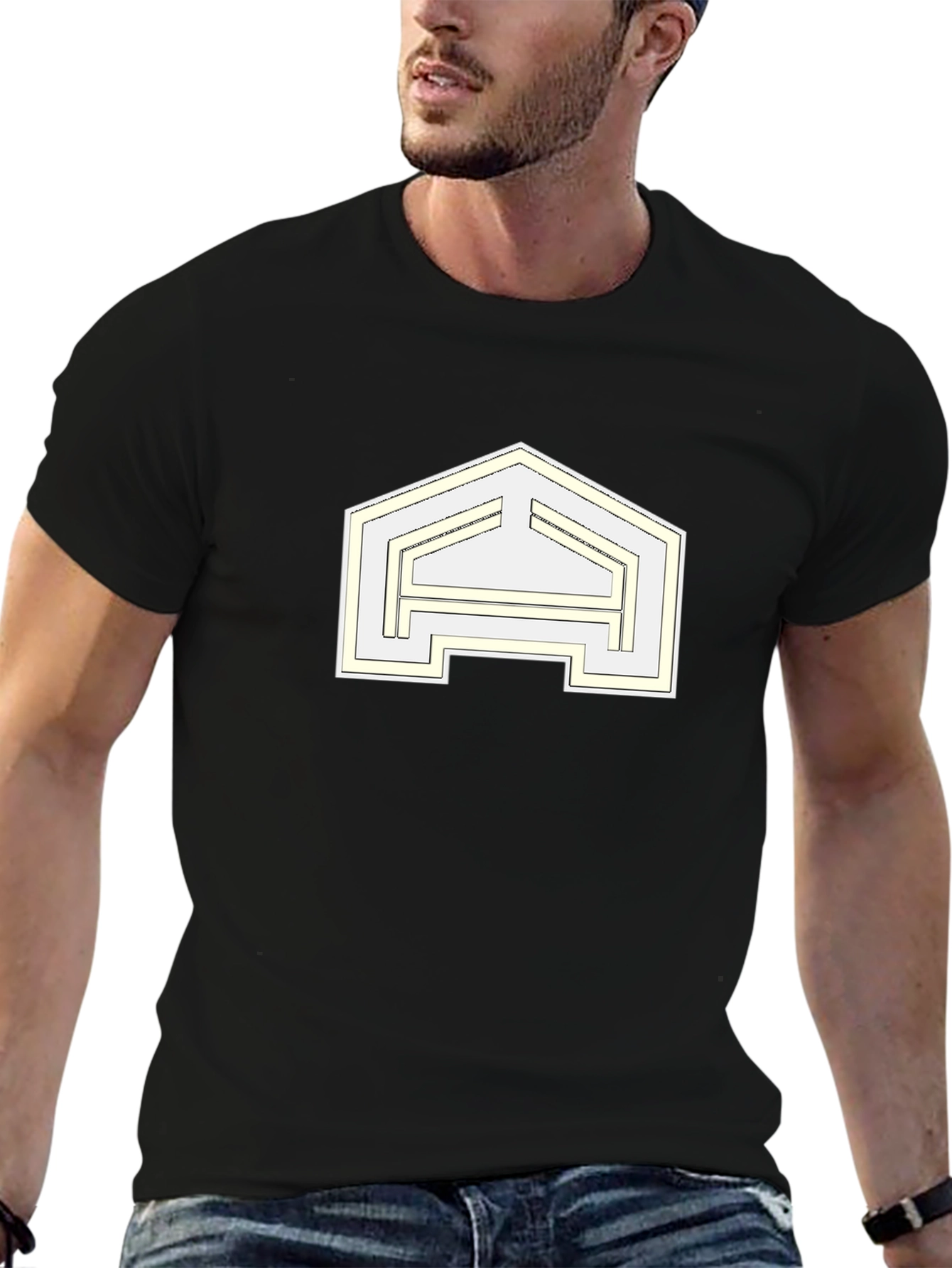 Abstract Logo Black T-Shirt - Modern Design