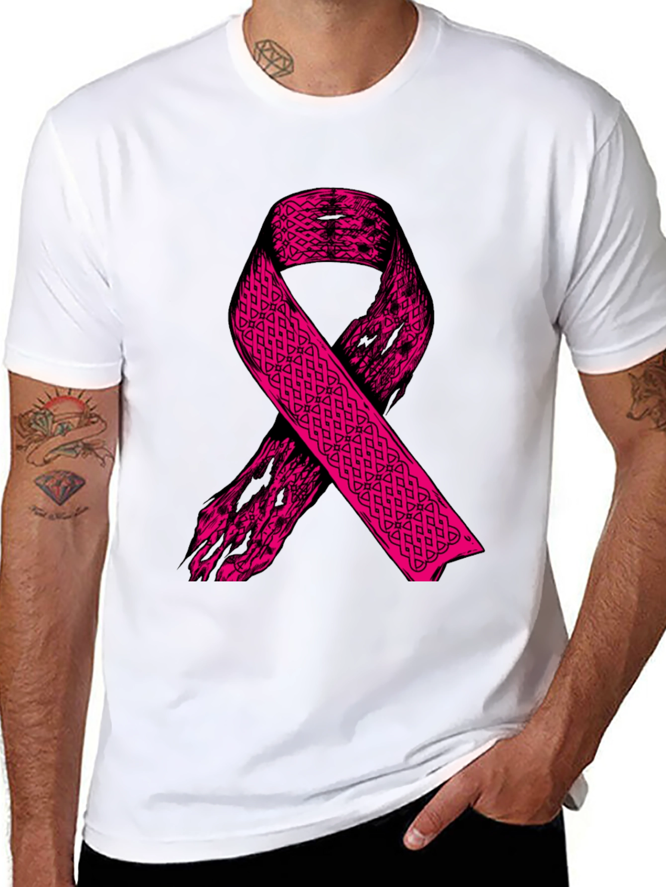 Pink Ribbon Graphic Tee - Awareness & Support