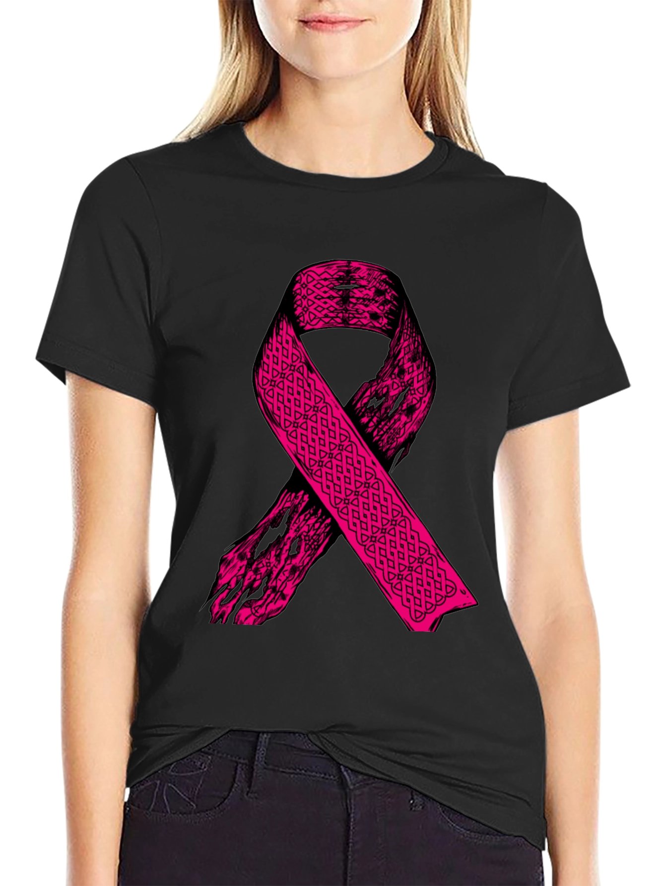 Pink Ribbon Graphic Tee - Awareness & Support