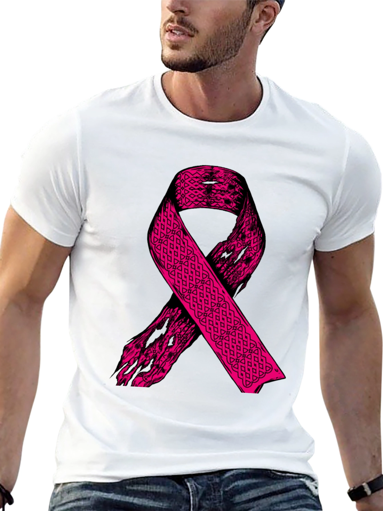 Pink Ribbon Graphic Tee - Awareness & Support