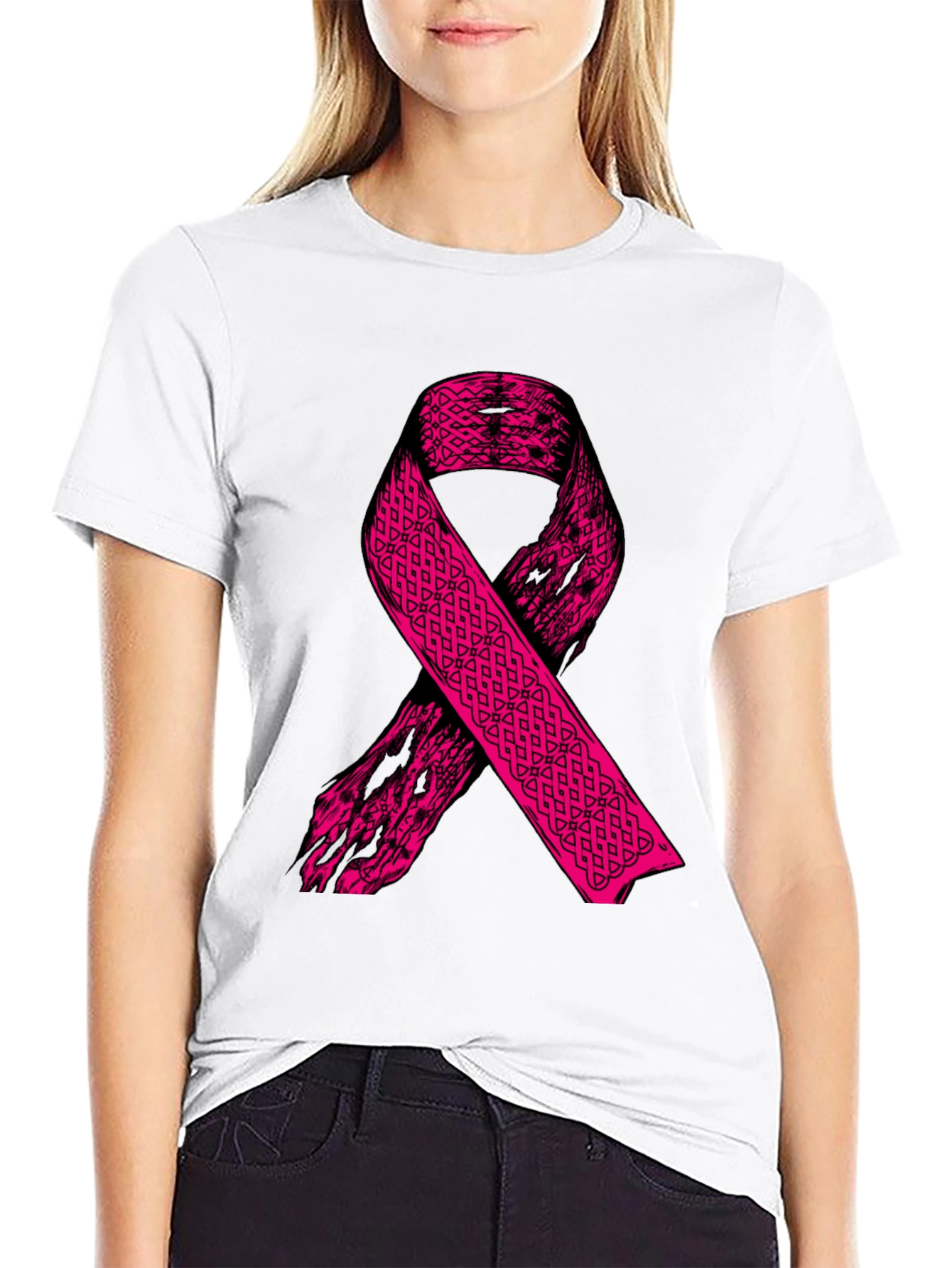 Pink Ribbon Graphic Tee - Awareness & Support