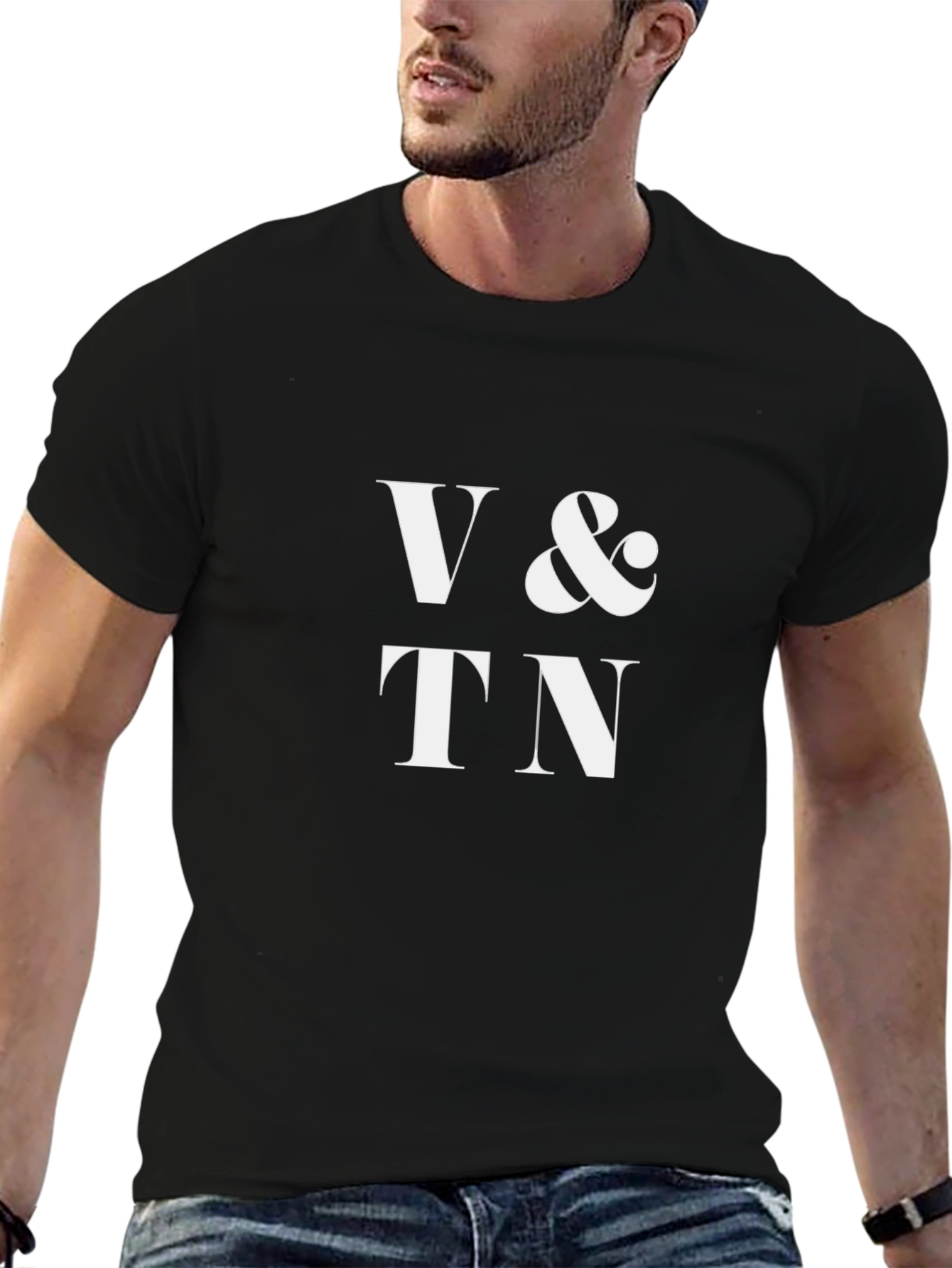 V&TN Graphic Tee - Classic Black Cotton Blend