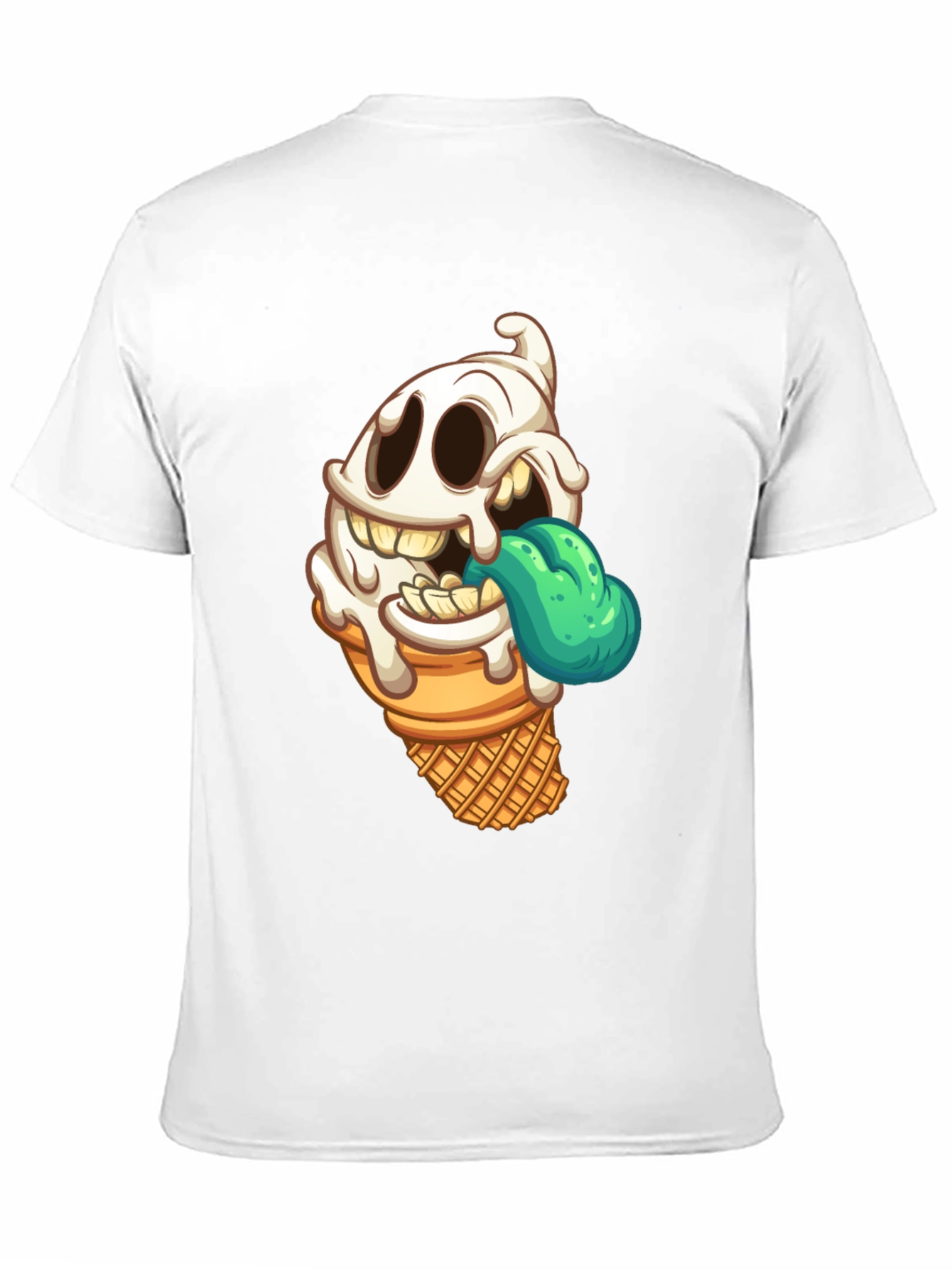 Ice Cream Ghost Graphic T-Shirt - Spooky Treat