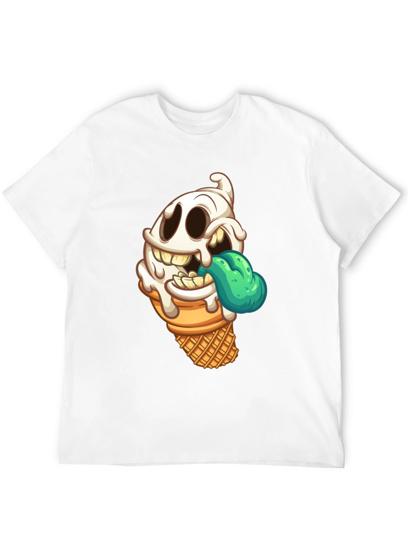 Ice Cream Ghost Graphic T-Shirt - Spooky Treat