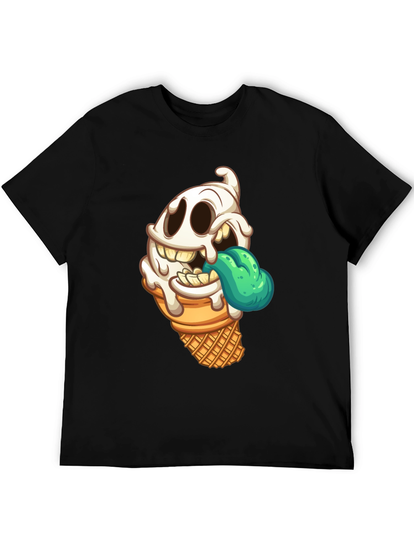 Ice Cream Ghost Graphic T-Shirt - Spooky Treat