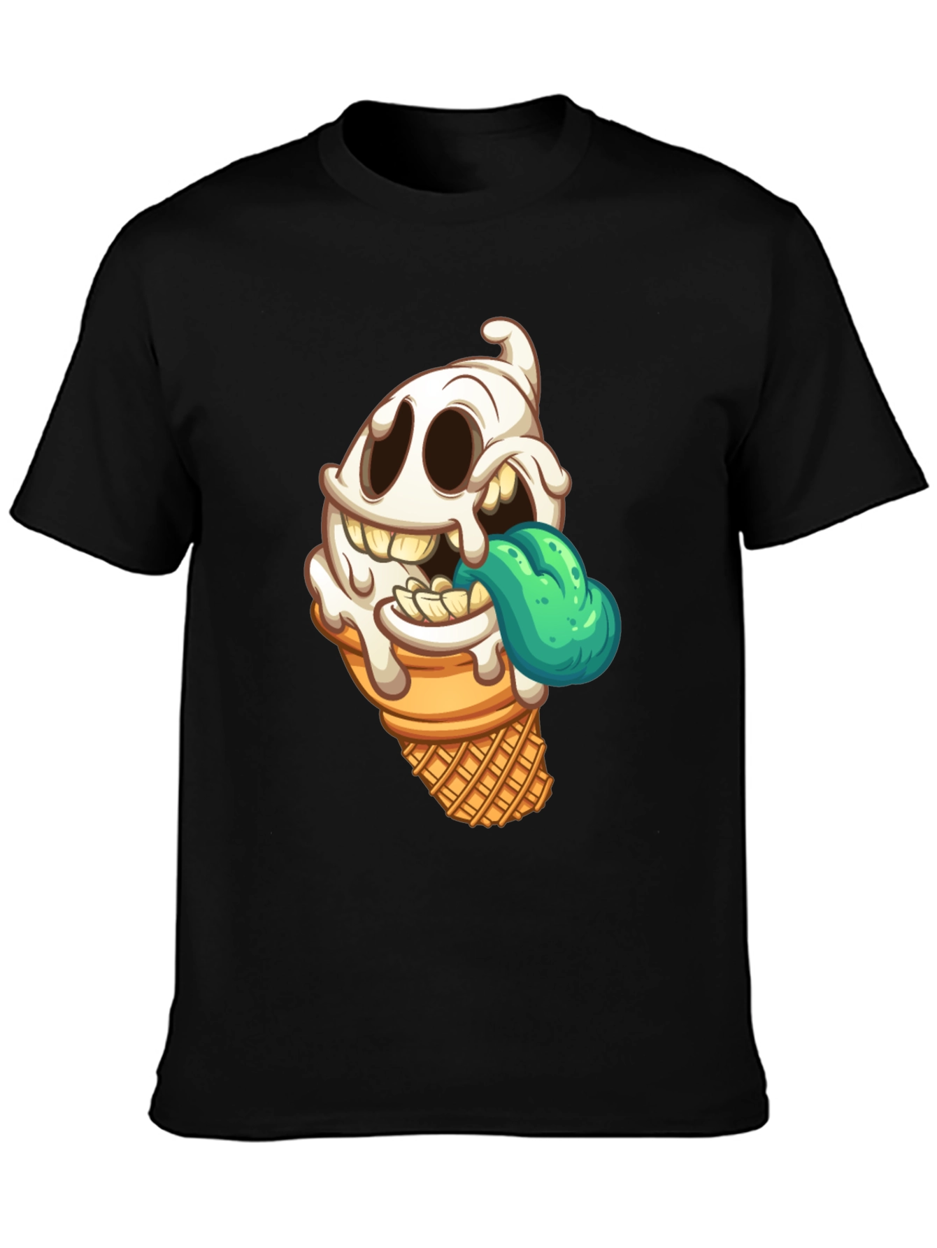 Ice Cream Ghost Graphic T-Shirt - Spooky Treat