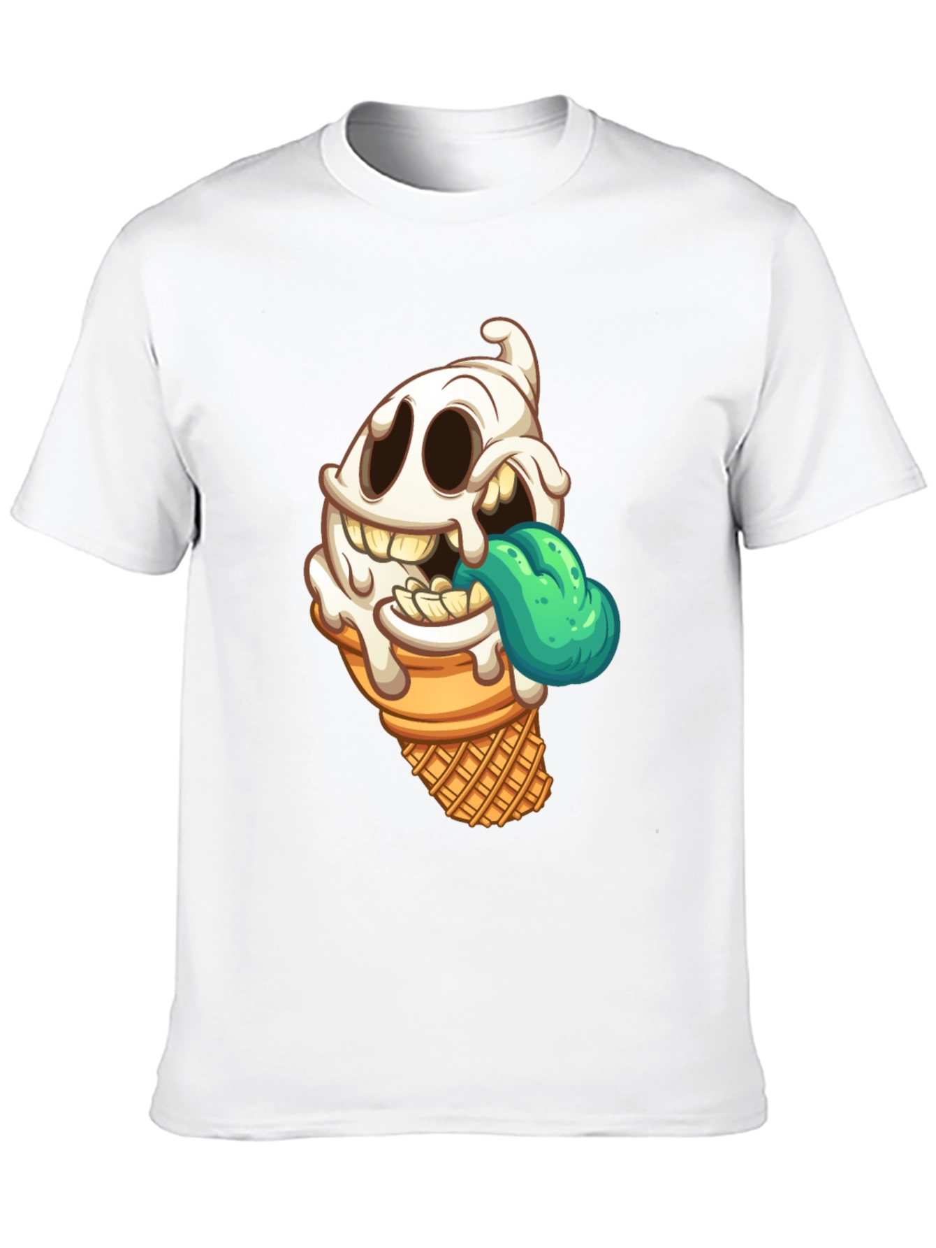 Ice Cream Ghost Graphic T-Shirt - Spooky Treat