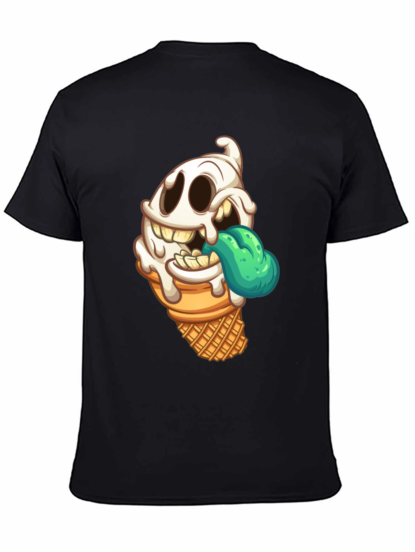 Ice Cream Ghost Graphic T-Shirt - Spooky Treat