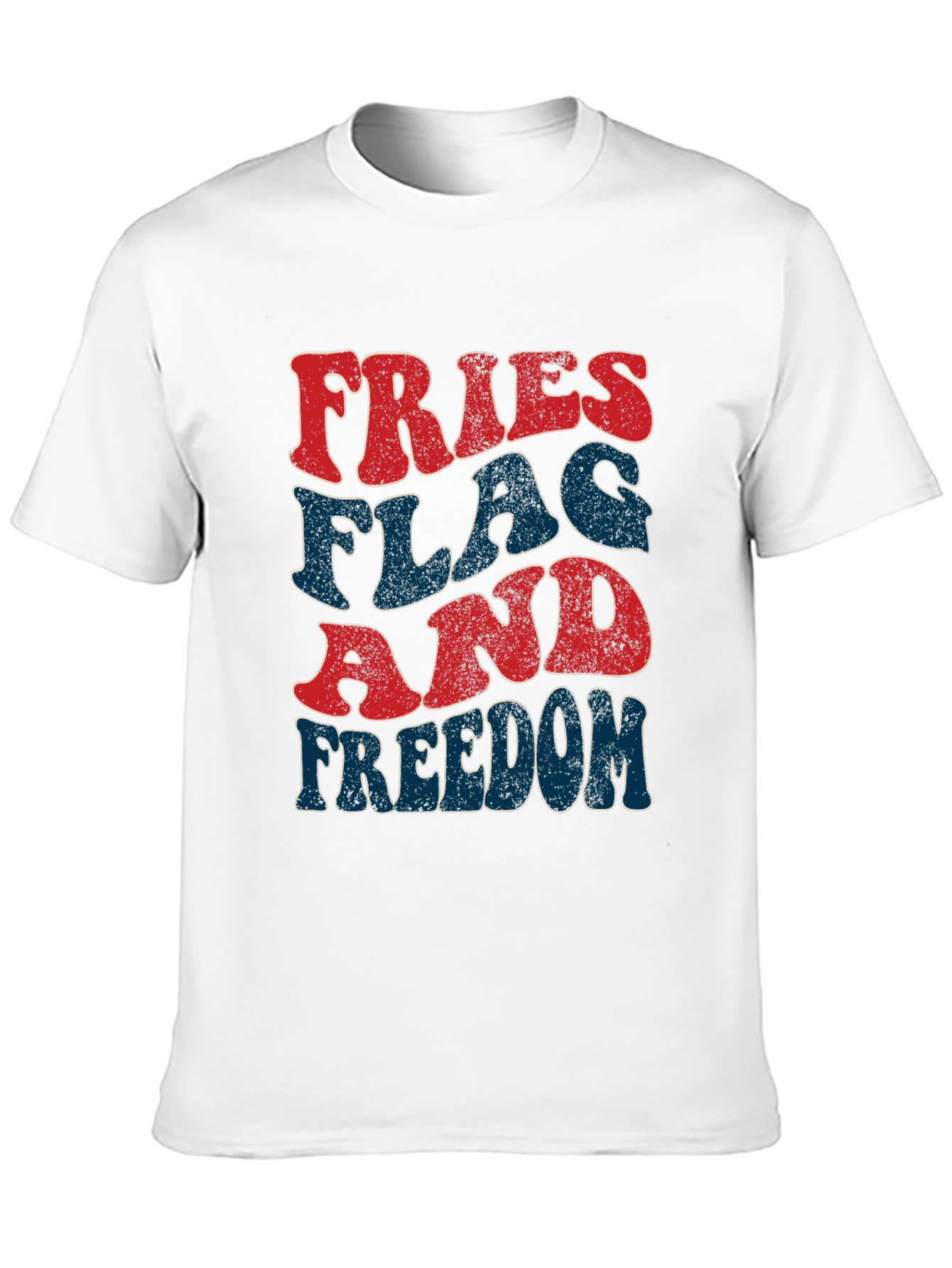 Fries Flag Freedom T-Shirt Patriotic Fourth of July Tee
