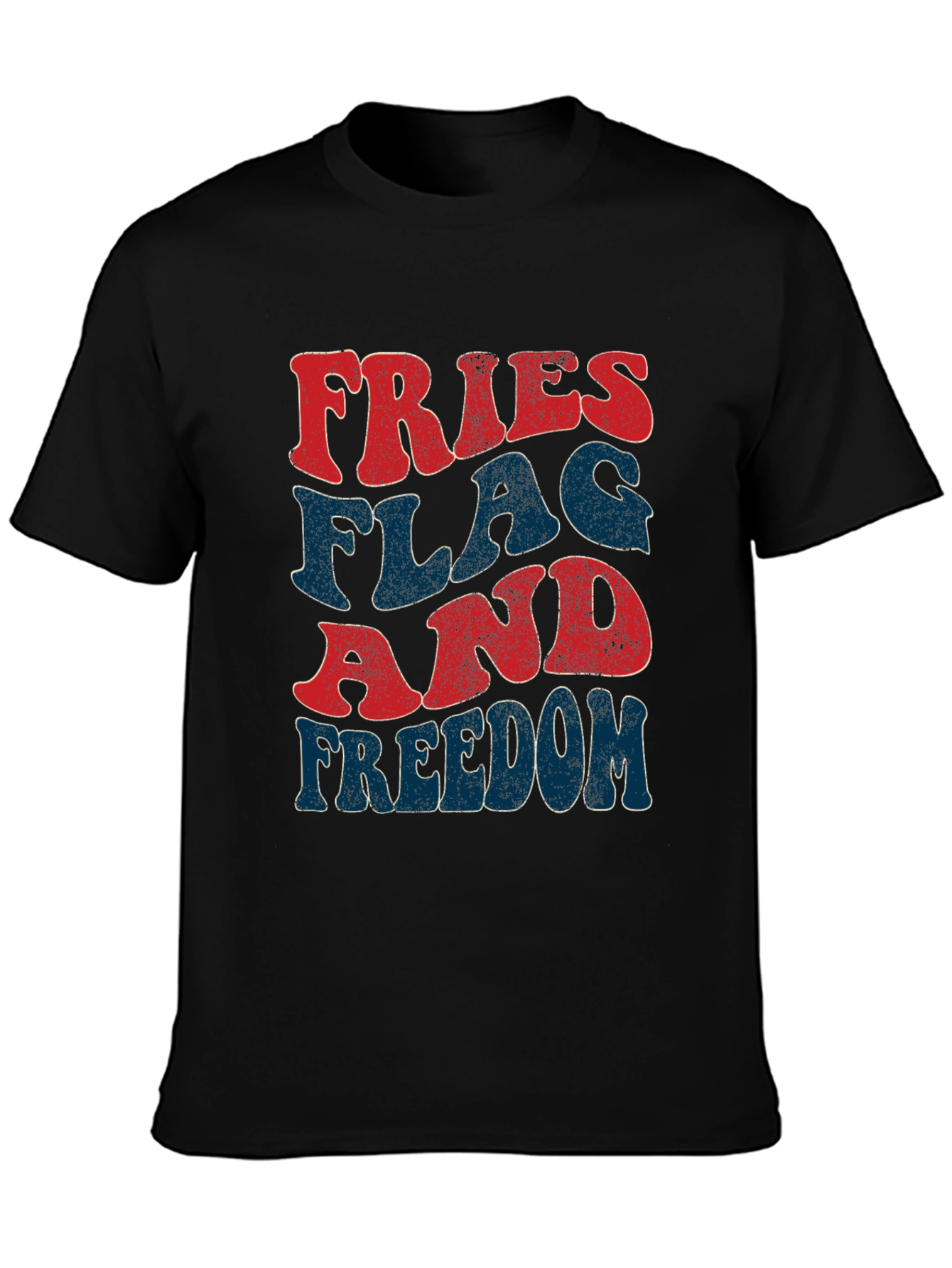Fries Flag Freedom T-Shirt Patriotic Fourth of July Tee