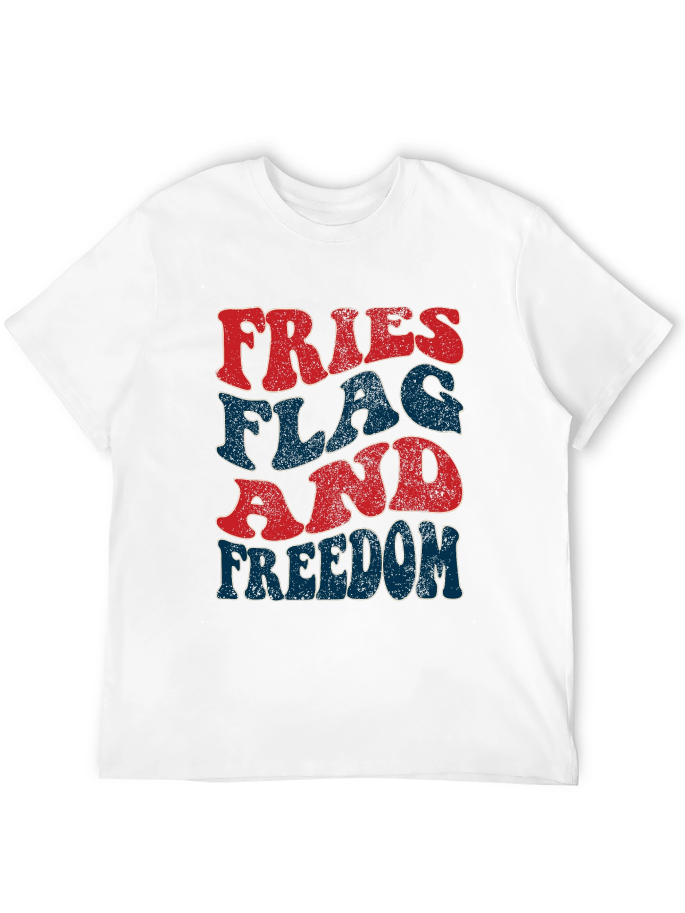 Fries Flag Freedom T-Shirt Patriotic Fourth of July Tee