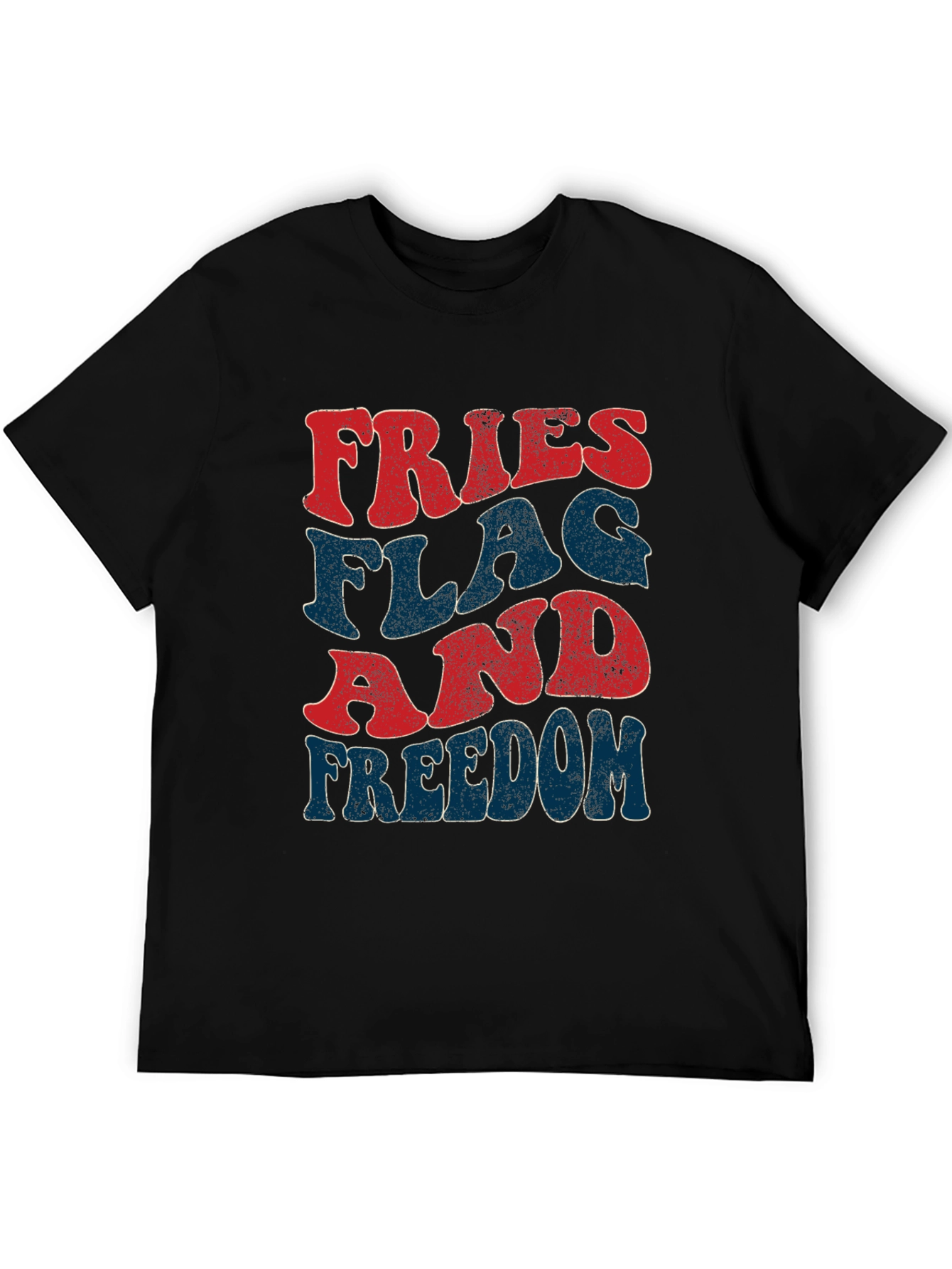 Fries Flag Freedom T-Shirt Patriotic Fourth of July Tee