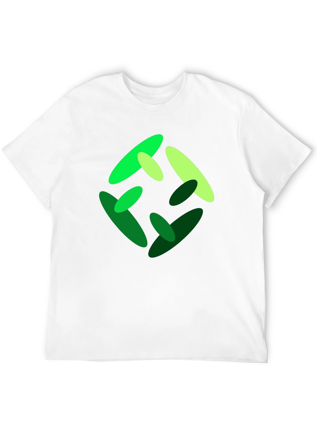 Abstract Green Graphic Print Black T-Shirt
