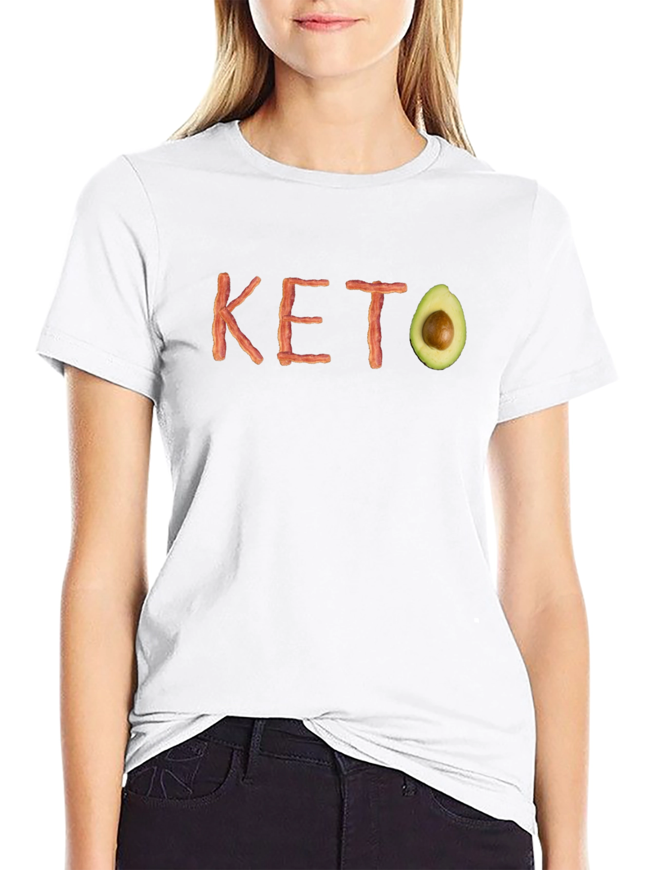 Keto Diet T-Shirt - Bacon and Avocado Design