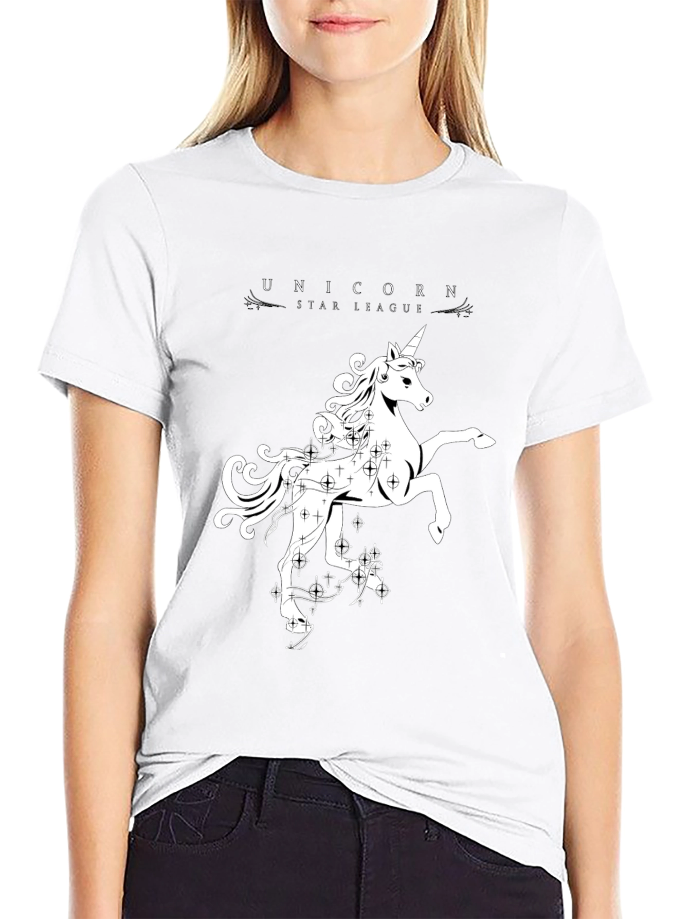 Unicorn Star League Black Graphic T-Shirt