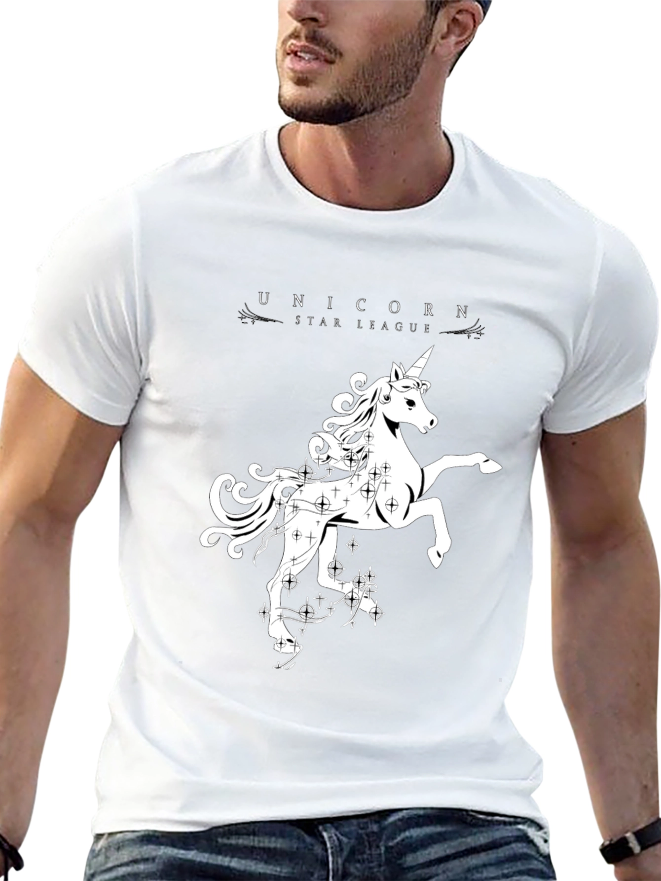 Unicorn Star League Black Graphic T-Shirt