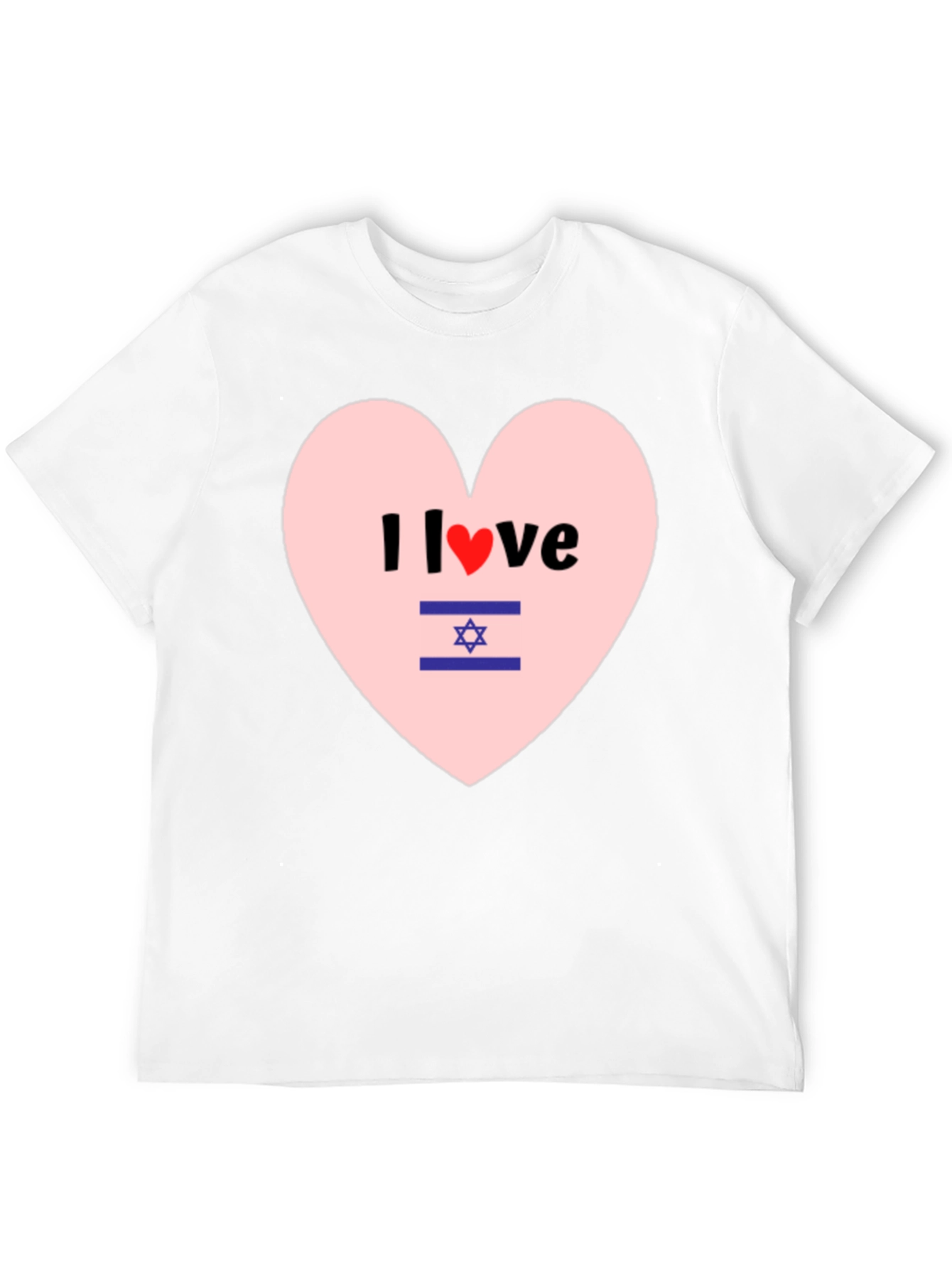 I Love Israel T-Shirt Heart Design Black