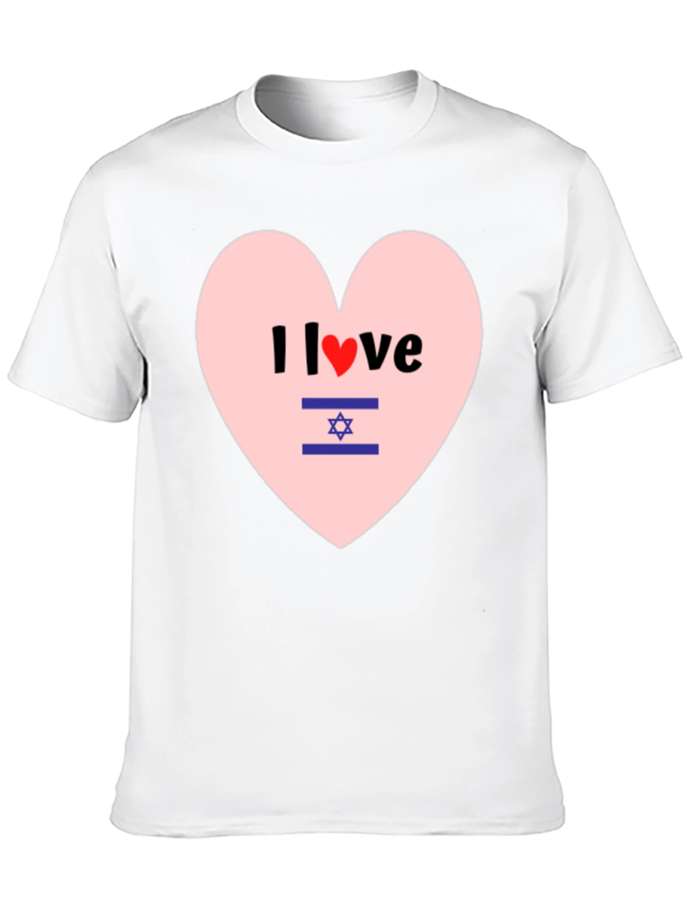 I Love Israel T-Shirt Heart Design Black