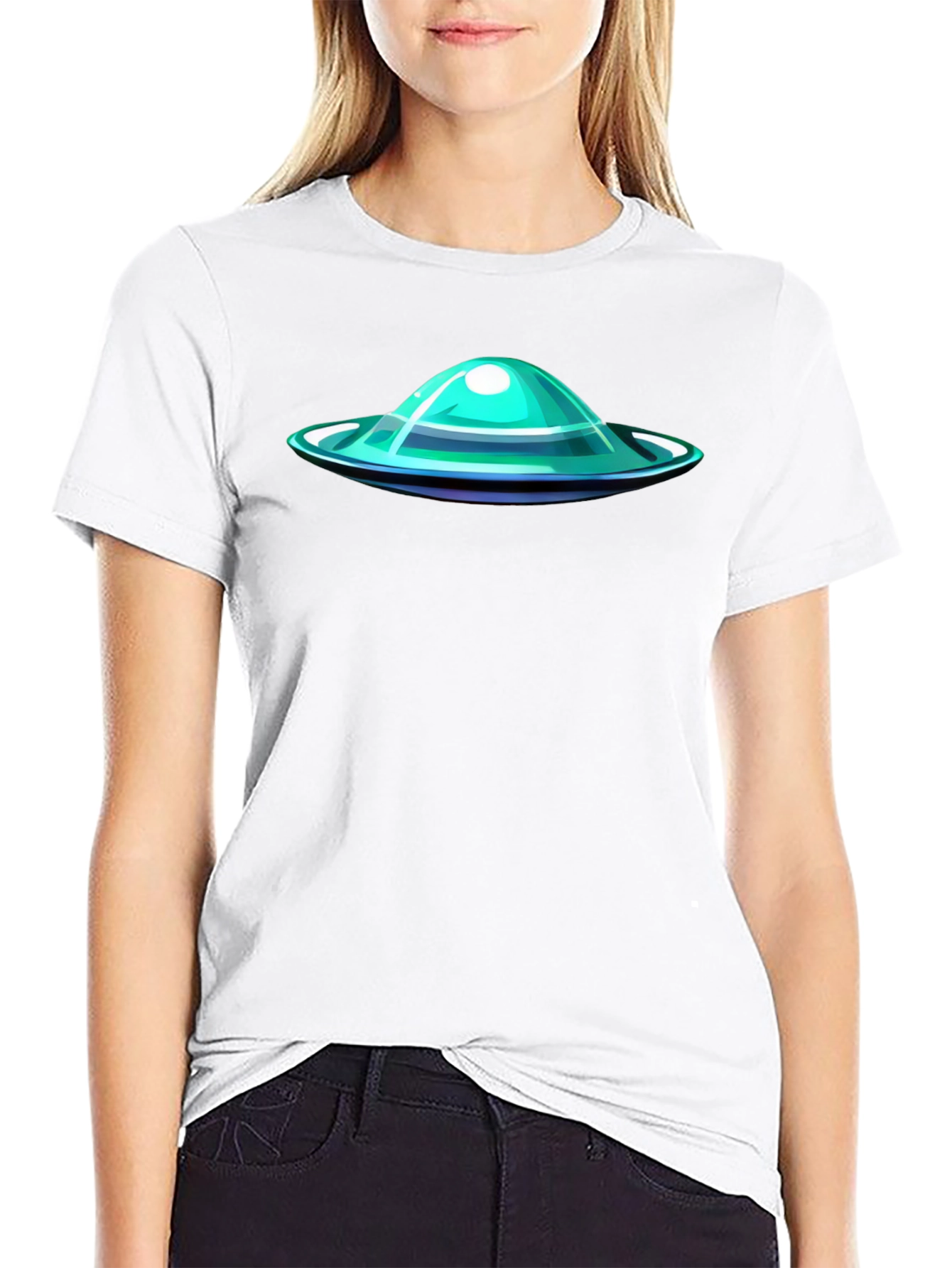 UFO Graphic Tee - Black Casual T-Shirt