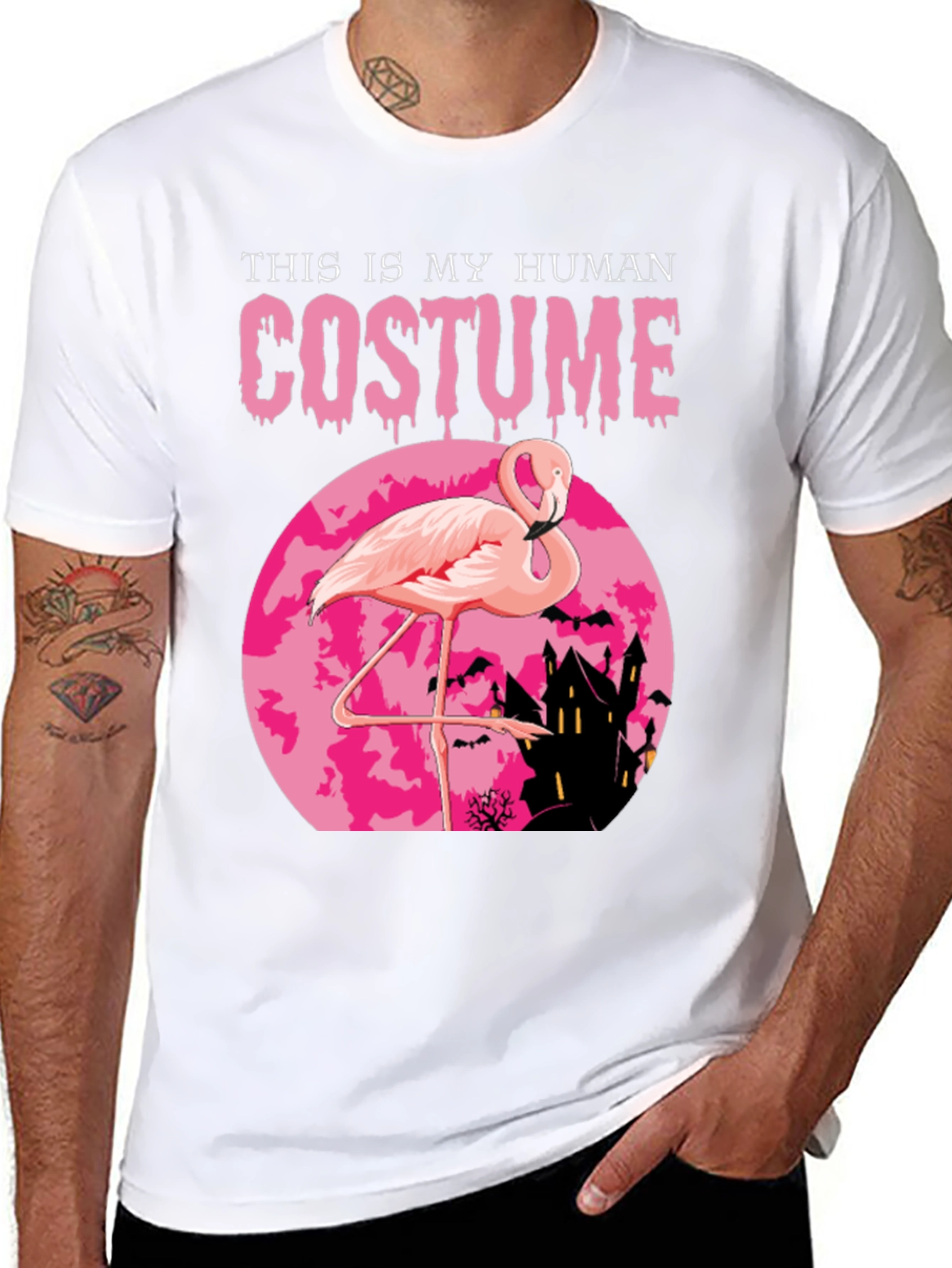 Funny Halloween Flamingo Costume T-Shirt