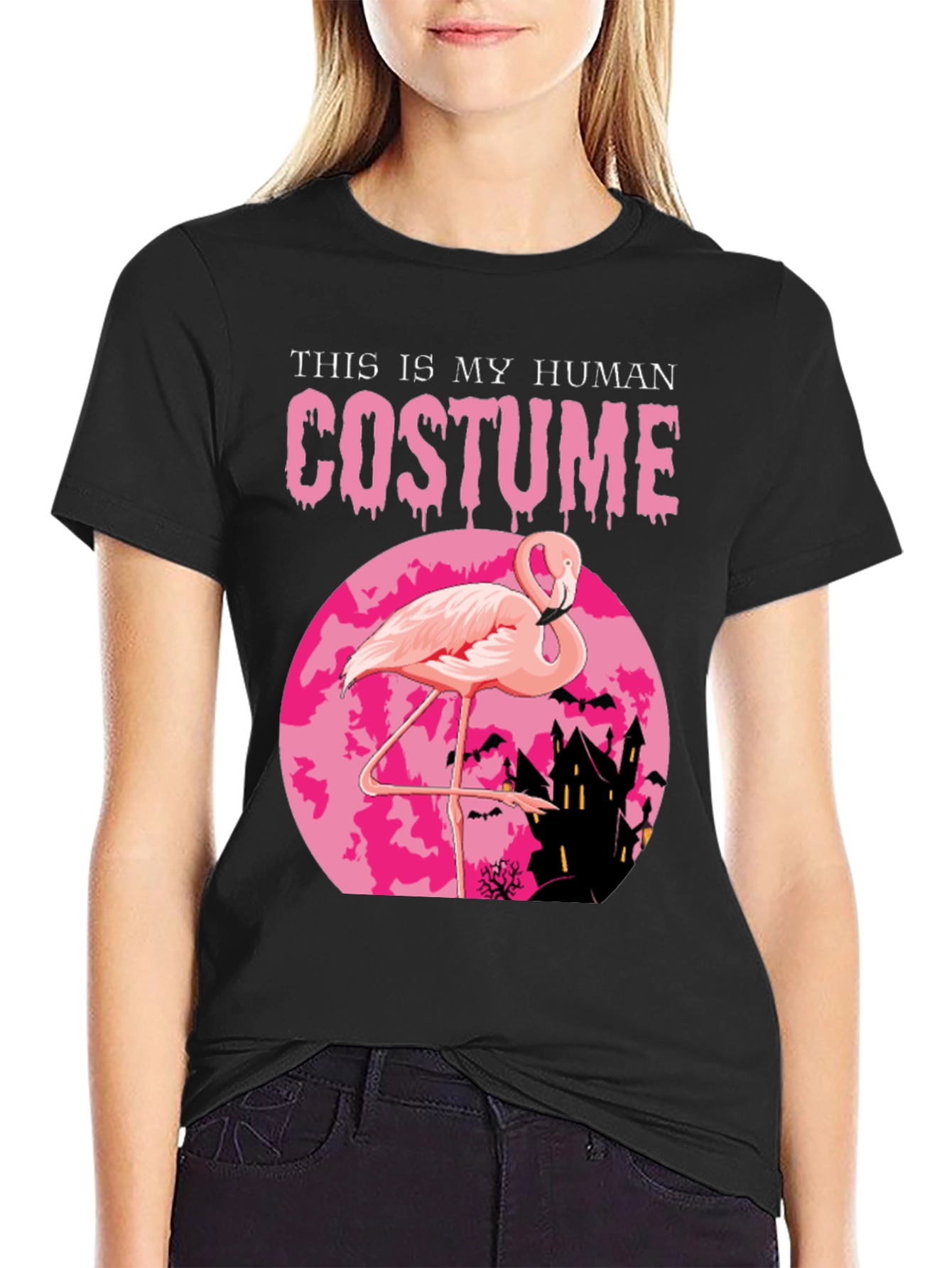 Funny Halloween Flamingo Costume T-Shirt