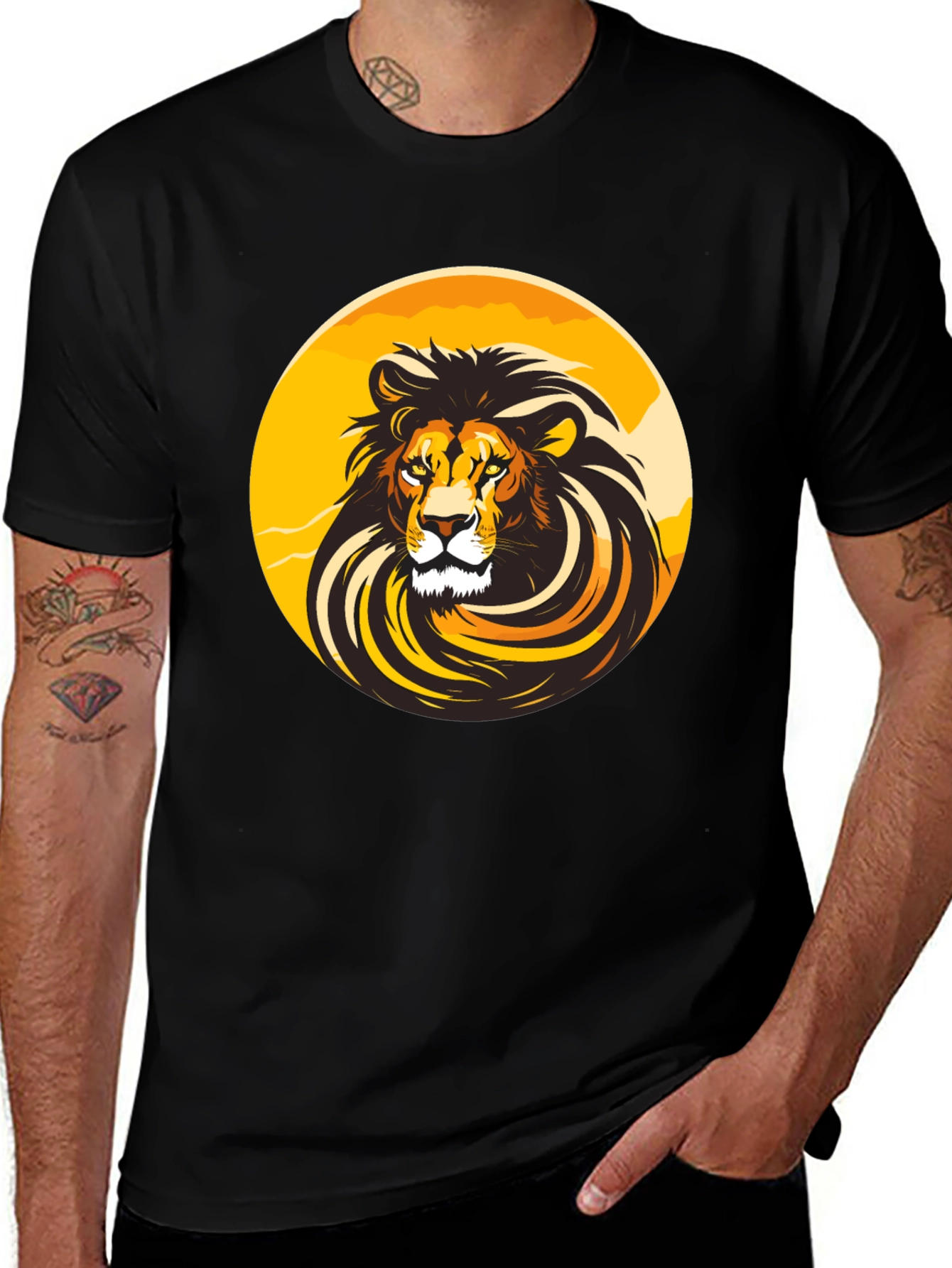 Lion Graphic Black T-Shirt