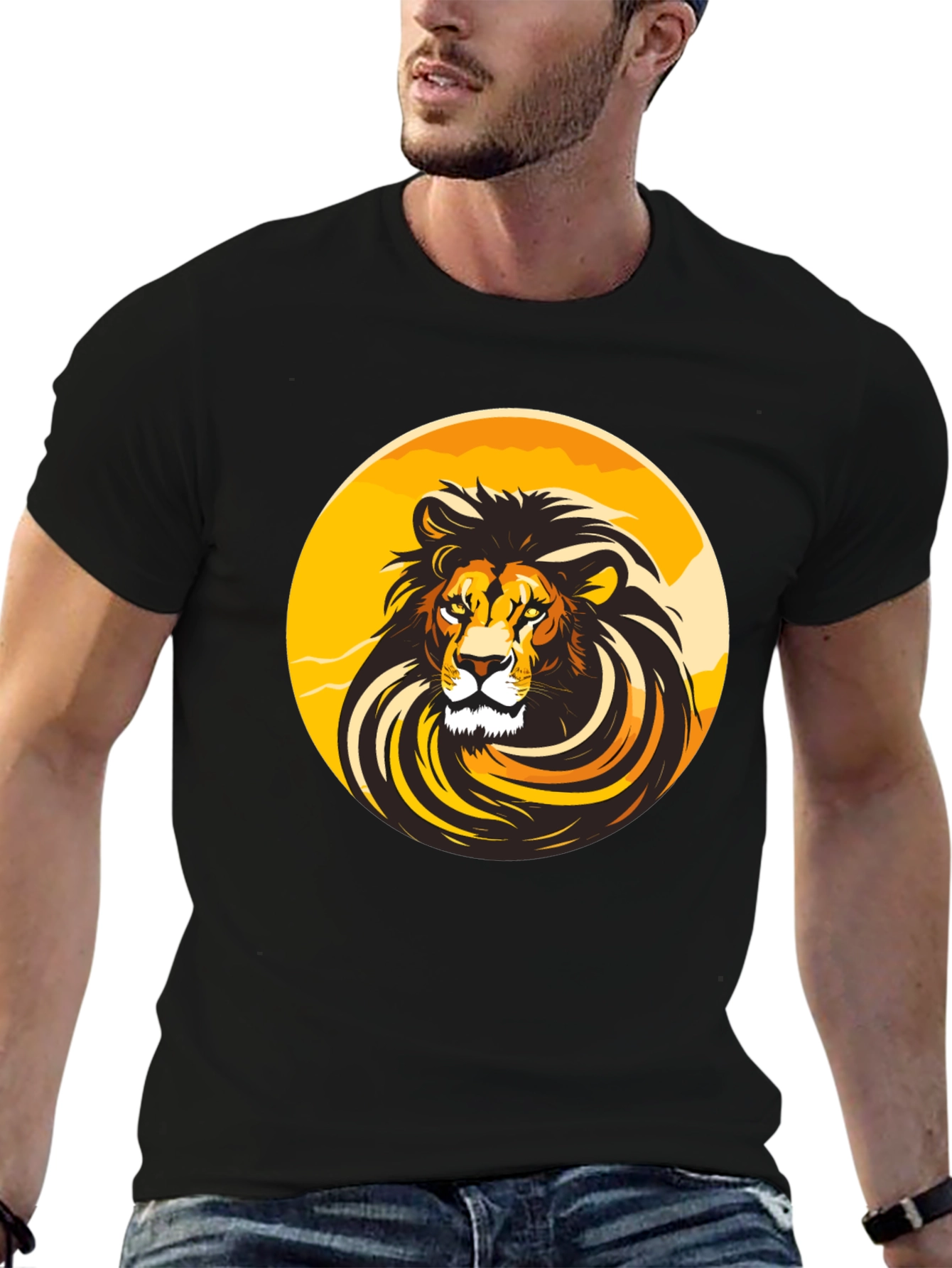 Lion Graphic Black T-Shirt