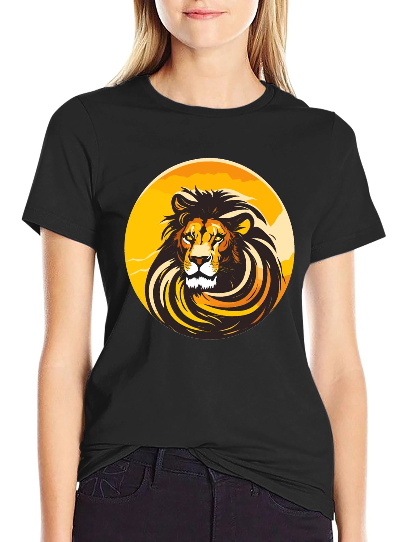 Lion Graphic Black T-Shirt