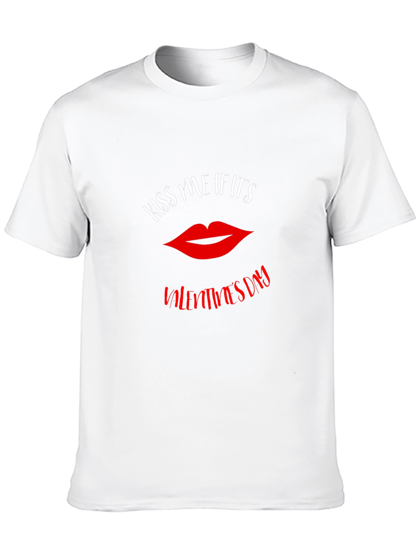 Kiss Me Valentines Day Graphic Tee - Black