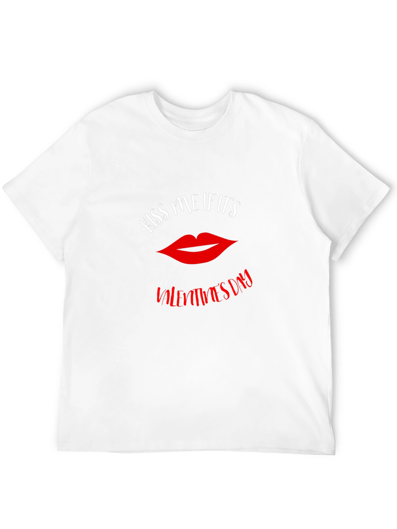 Kiss Me Valentines Day Graphic Tee - Black