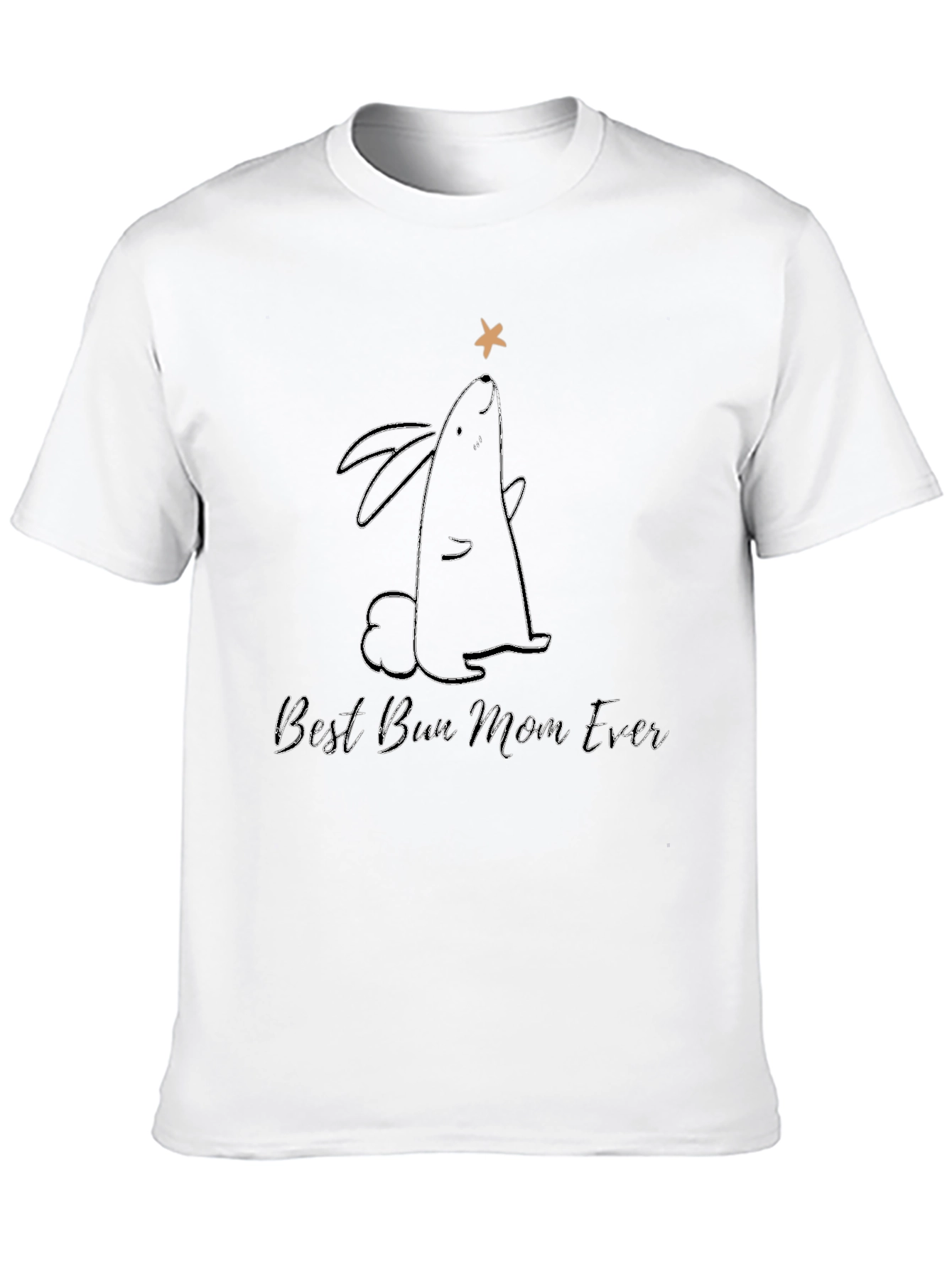Best Bun Mom Ever T-Shirt - Black Rabbit Graphic